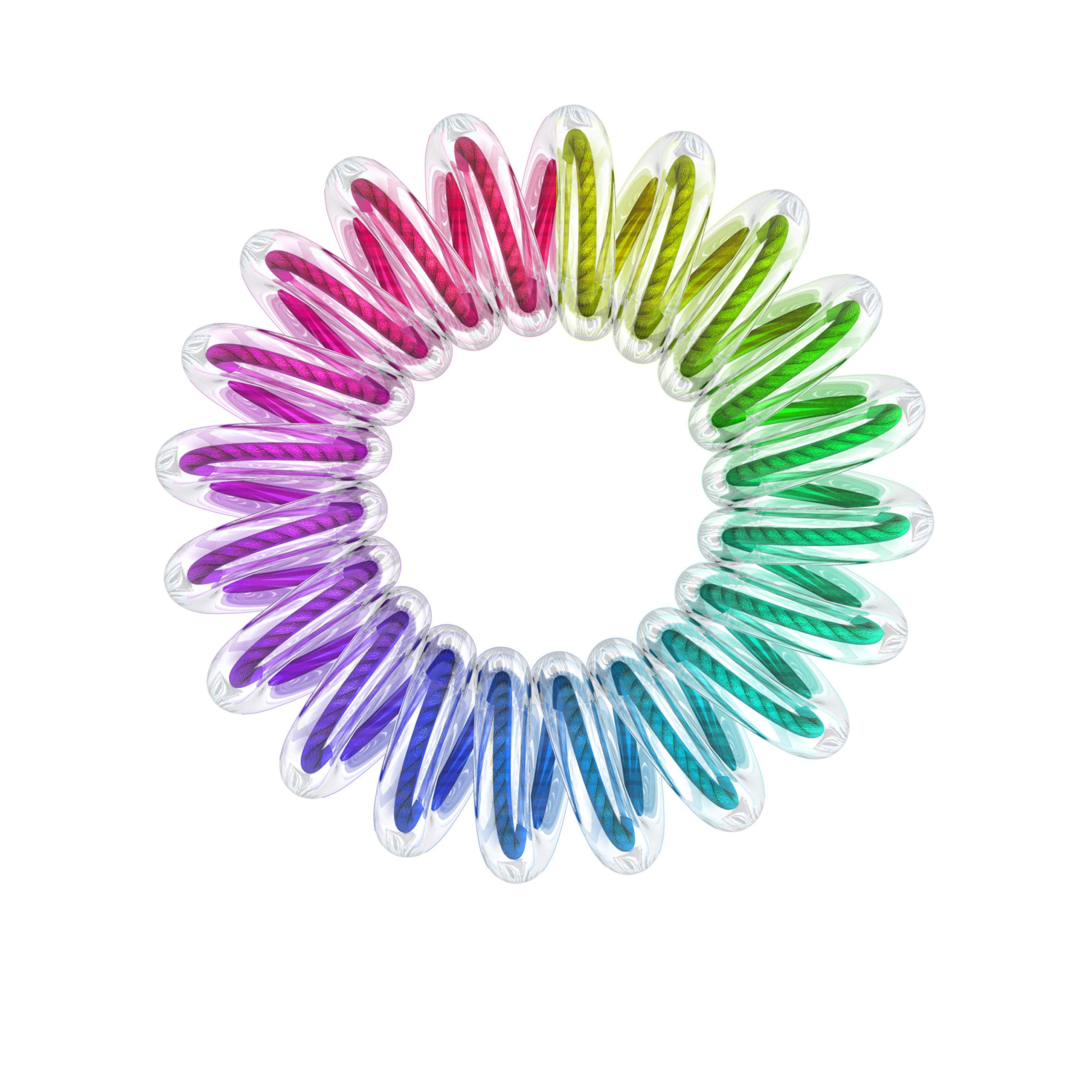 Invisibobble Kids Magic Rainbow Spiral Hair Ties - No Ouch Hair Rings for Girls & Boys (3 Pack, Colorful) - Perfect for School, Sports & Playtime