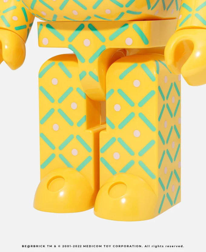 MEDICOM TOY BEARBRICK Clot x Pineapple 100% & 400% BE@RBRICK Collectible Vinyl Art Figure - Perfect for Home Decoration, Gift Giving, and Pop Culture Enthusiasts