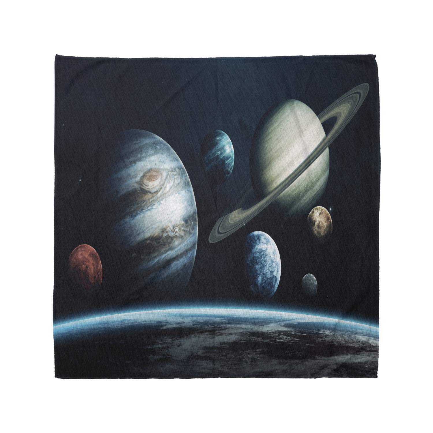 Ambesonne Solar System Bandana - Unisex Space-Themed Head & Neck Scarf for Men & Women - Perfect for Astronomy Lovers, Outdoor Adventures, and Cosplay Costumes