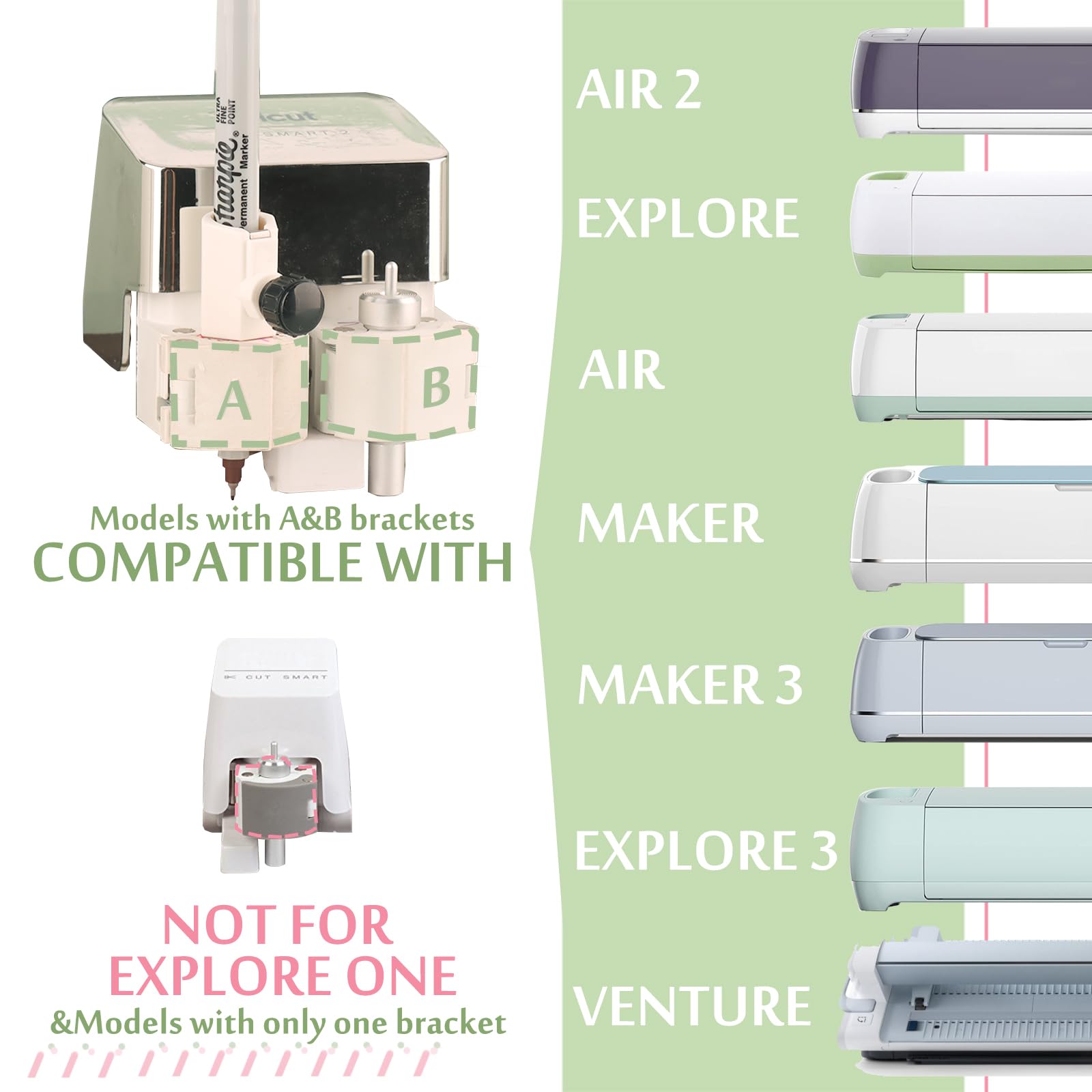Ultimate Pen Adapters Set for Cricut Maker 3, Maker, Venture, Explore 3, Explore, Air 2 & Air - 15 Quick Insert-to-Go Adapters with Universal Holder - Fits All Pens Under 0.5in - Perfect for DIY Crafts, Vinyl Cutting & Paper Projects
