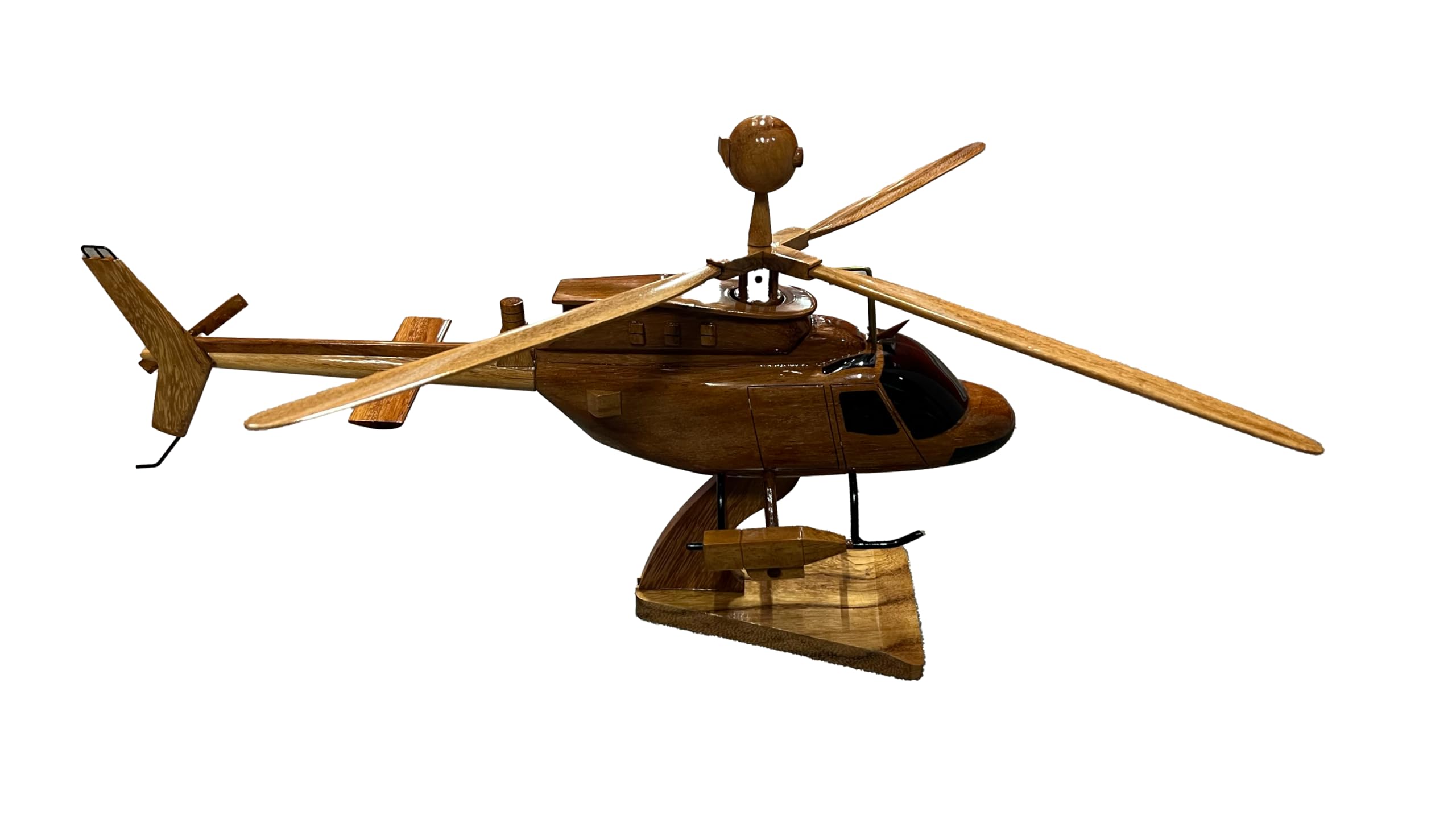 OH58 Kiowa Helicopter Model - Handcrafted Mahogany Wood Desktop Display - Perfect for Military Collectors, Office Decor & Aviation Enthusiasts
