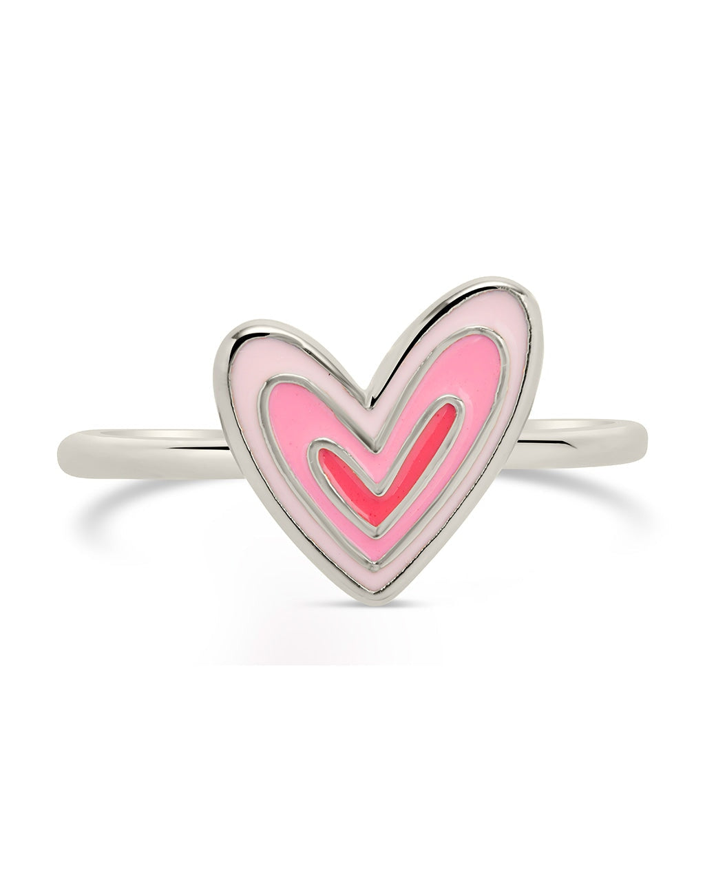 Amanda Enamel Heart Ring - Elegant & Dainty Jewelry for Women, Perfect for Valentine's Day, Anniversary & Romantic Gifts | Handmade Silver Plated Heart Shaped Ring for Her