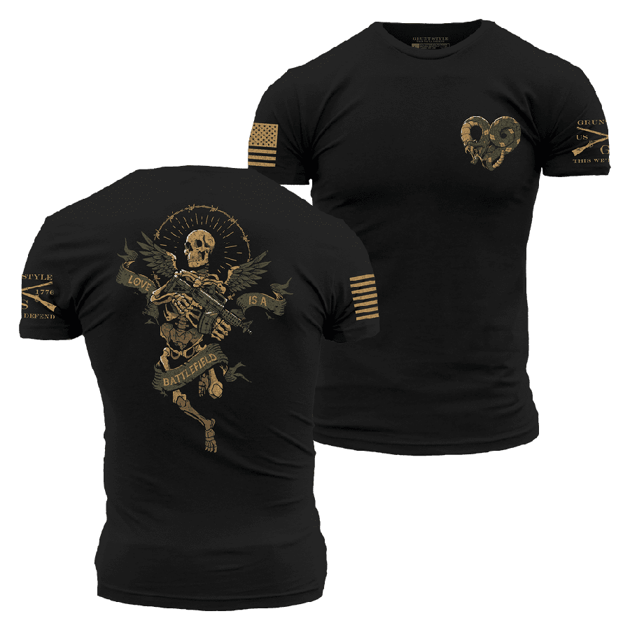 Love Is A Battlefield Graphic T-Shirt - Black Cotton Tee for Men & Women - Perfect for Concerts, Casual Wear & Vintage Lovers