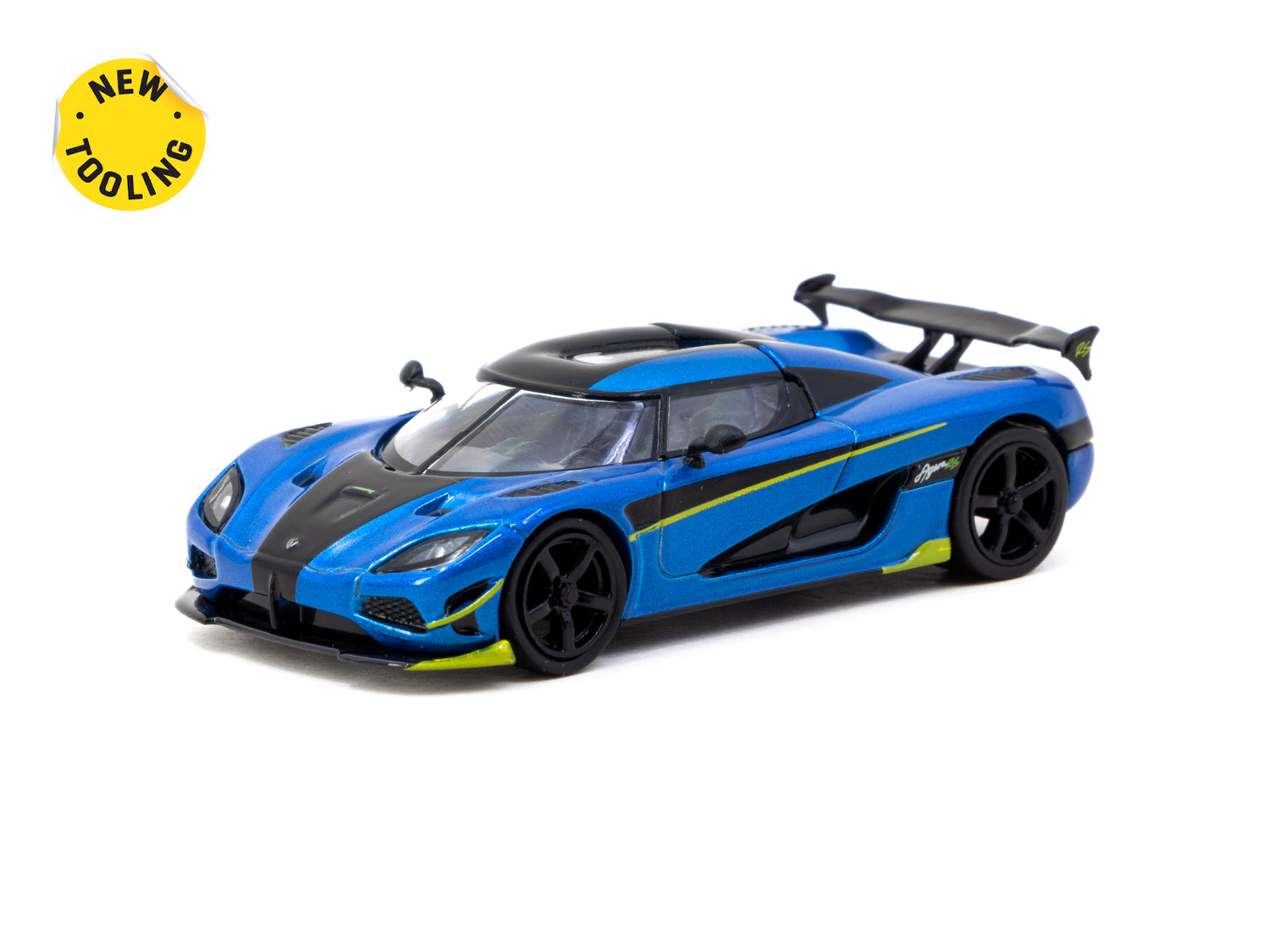 Tarmac Works 1/64 Scale Koenigsegg Agera RS Diecast Model Car - Blue Metallic & Black (TWOC Members Exclusive) | Collectible Miniature Vehicle for Display & Racing Enthusiasts