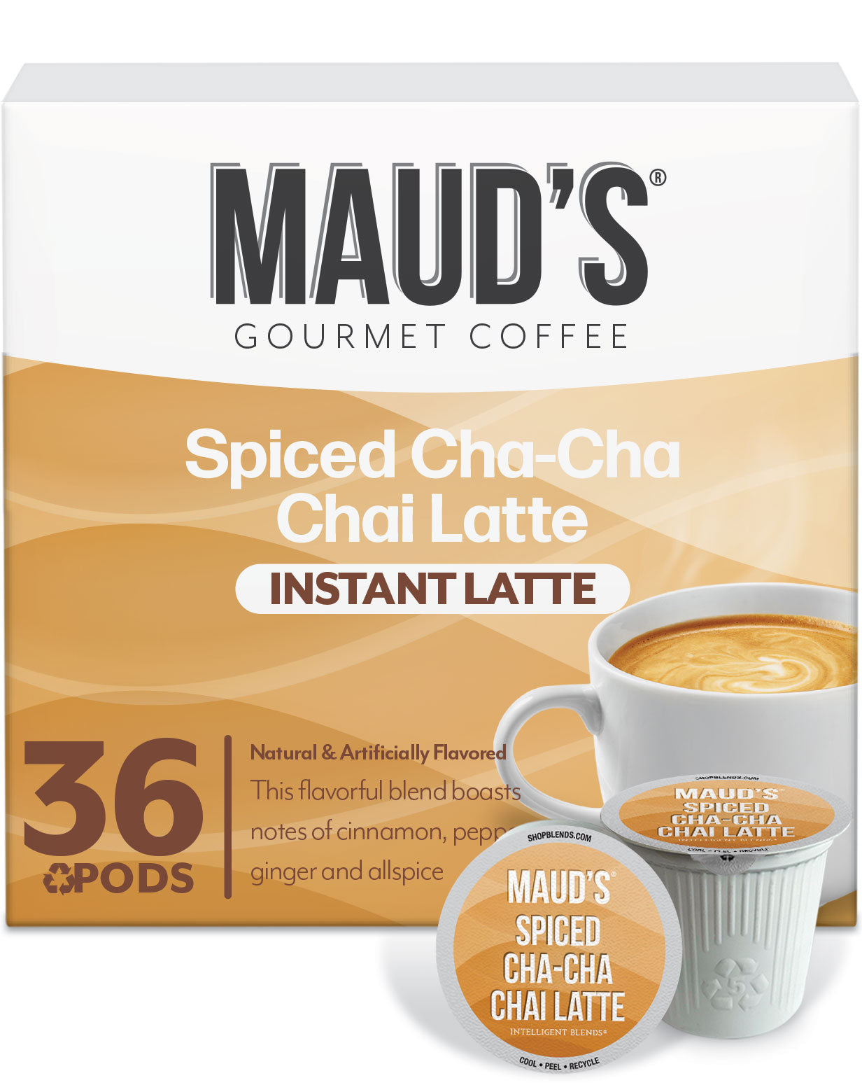 Maud's Premium Chai Tea Latte Pods - 12 Count K-Cup Compatible for Keurig Brewers - Perfect for Morning Energy & Cozy Afternoon Relaxation