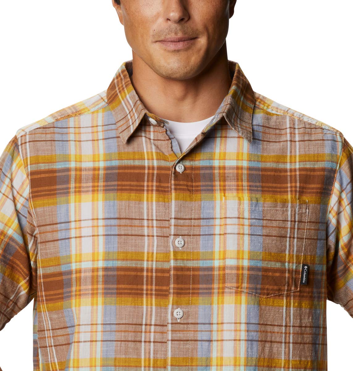 Columbia Men's Under Exposure Yarn Dye Short Sleeve Shirt - Lightweight Quick-Dry Hiking & Travel Shirt for Outdoor Adventures