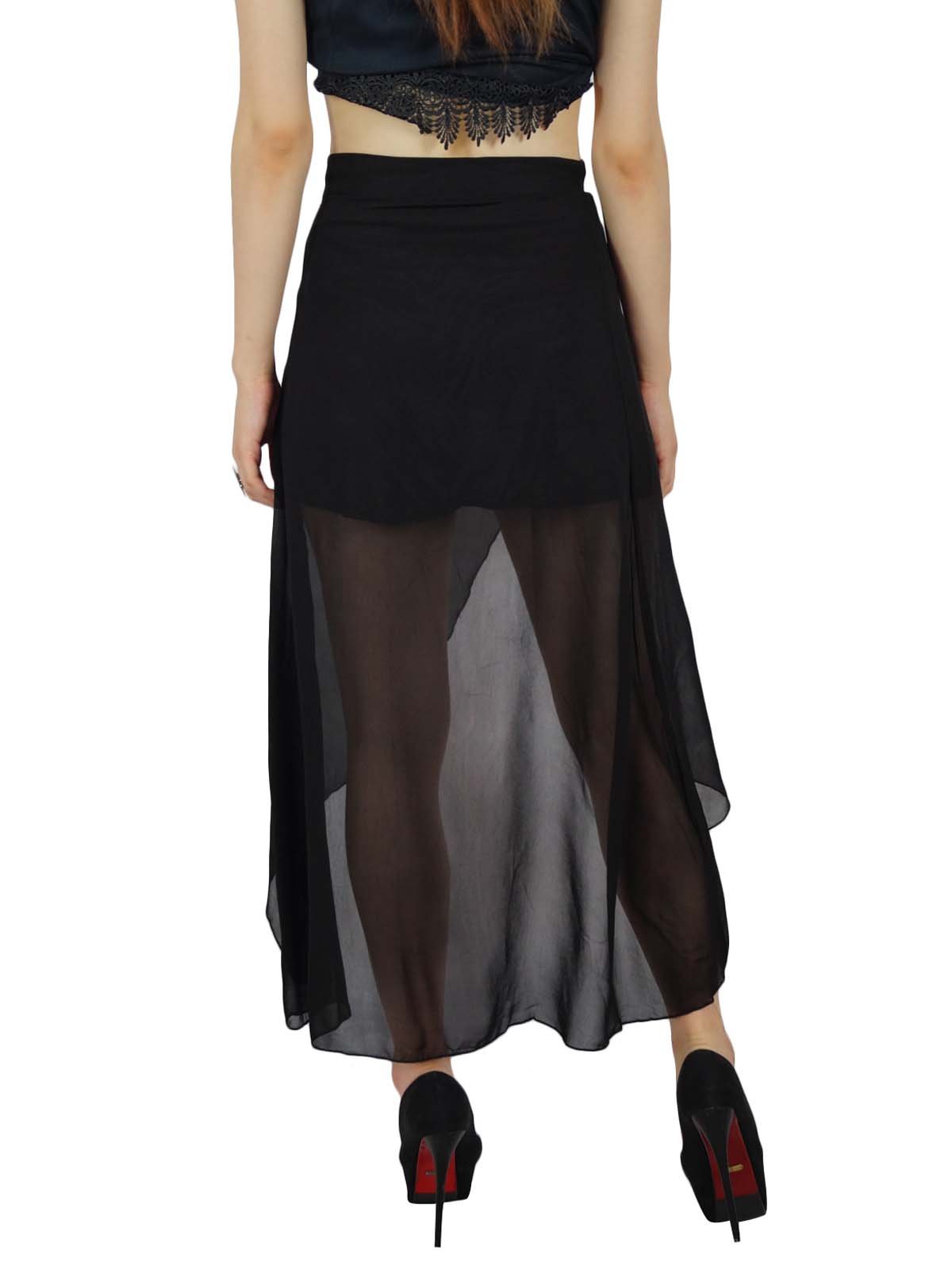 Bimba Women's High Waist Asymmetric Maxi Skirt - Sexy Solid Summer Skirt for Casual Wear | Perfect for Beach Vacations, Date Nights & Summer Outfits