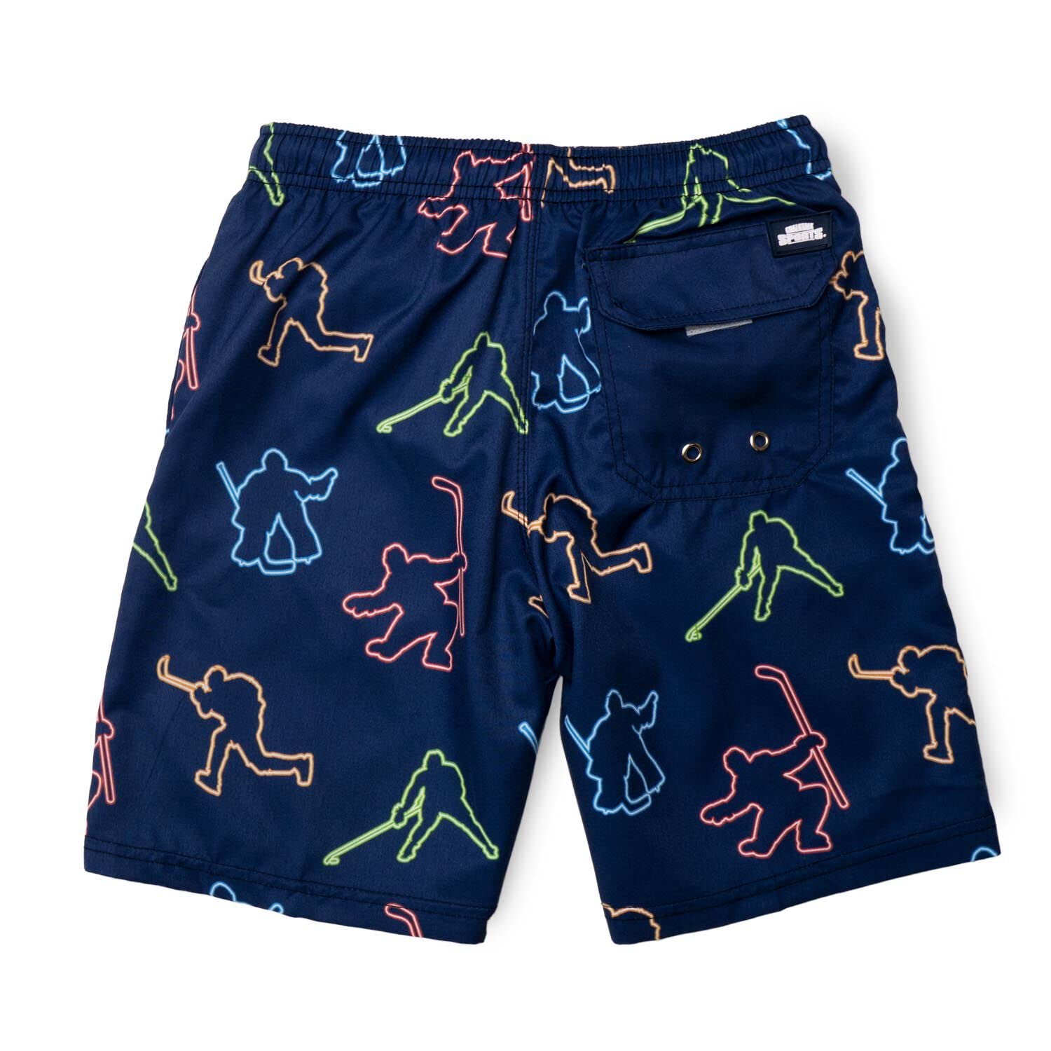 ChalkTalkSPORTS Hockey Swim Trunks for Men & Boys - Quick Dry Swim Board Shorts with Pockets - Youth & Adult Sizes (XS-XXL) - Perfect for Pool, Beach, Water Sports & Summer Activities