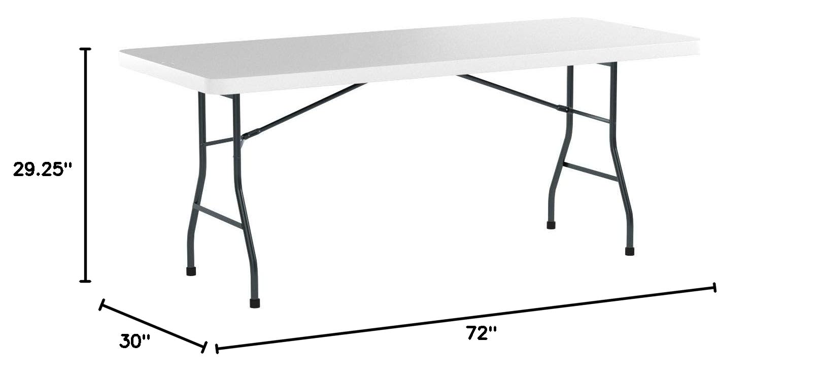 Office Star 6-Foot Light Gray Resin Folding Table - Durable Multipurpose Rectangle Table for Indoor & Outdoor Use | Perfect for Parties, Events, Camping & Home Office