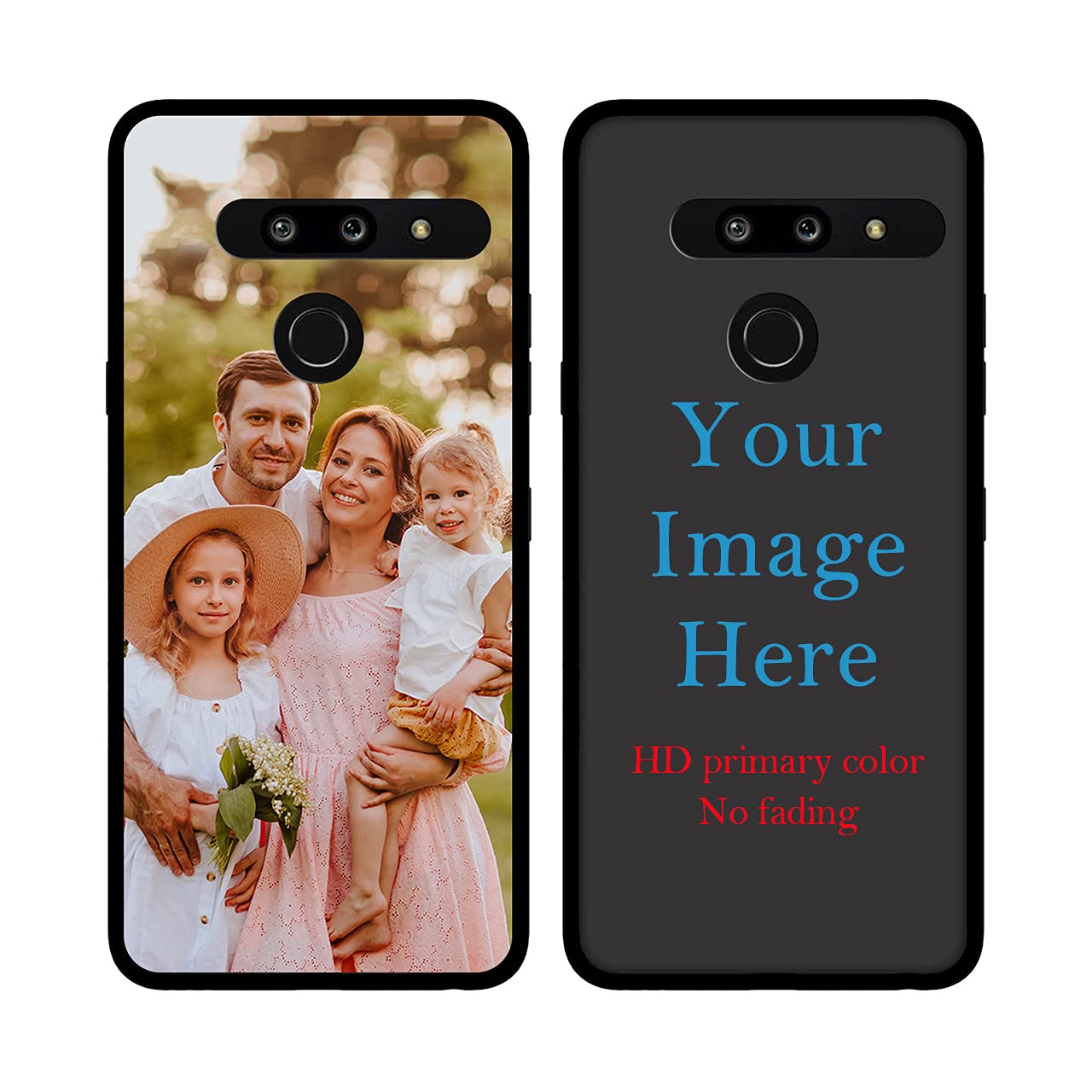Custom LG G8 ThinQ Phone Case - Personalized Photo & Text Name - Anti-Scratch Shock-Resistant Soft TPU Protective Cover (Black) - Perfect for Everyday Use, Travel & Gifts