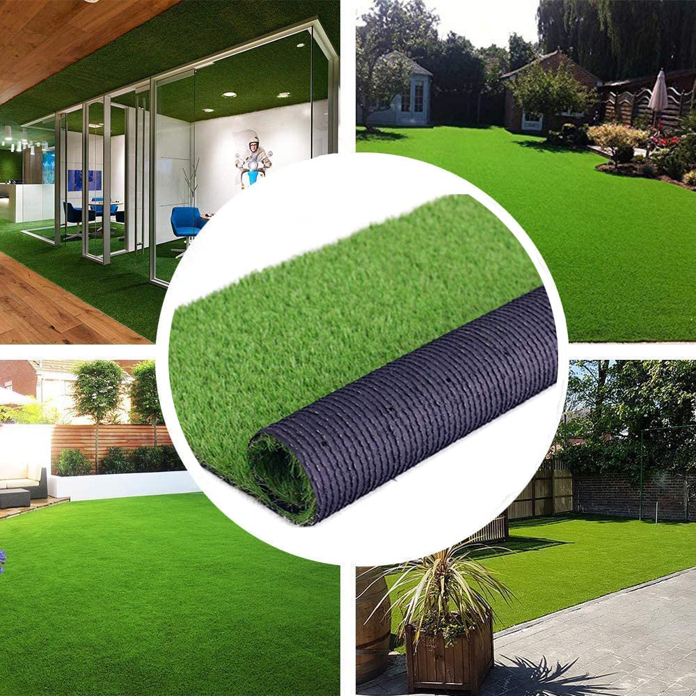 Premium Artificial Grass Turf - 5.5ft x 6.5ft Realistic Fake Lawn Mat, Synthetic Thick Pet-Friendly Turf for Outdoor Garden, Landscape & Backyard (35.75 sq ft) - Perfect for Patio, Balcony, Dog Run & Play Areas