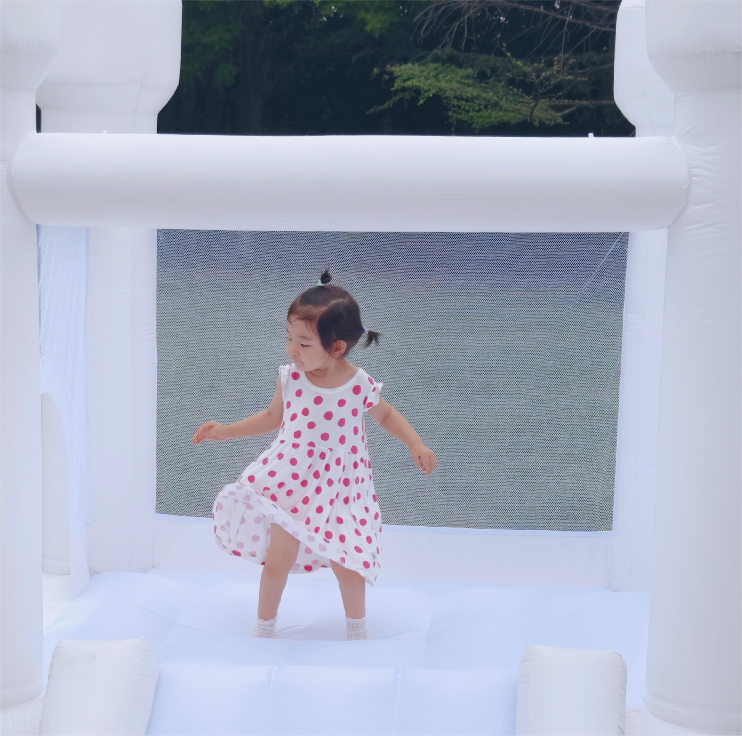 Dream Castle Bounce House with Slide - 8ft x 6ft Inflatable Bouncy House for Toddlers & Kids - Includes Blower for Indoor & Outdoor Play - Perfect Birthday Gift & Backyard Party Entertainment