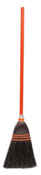 Premium SSS 14012 Black Lobby Corn Broom - 12 Pack for Commercial & Home Use - Heavy-Duty Sweeping for Hotels, Offices, and Entryways