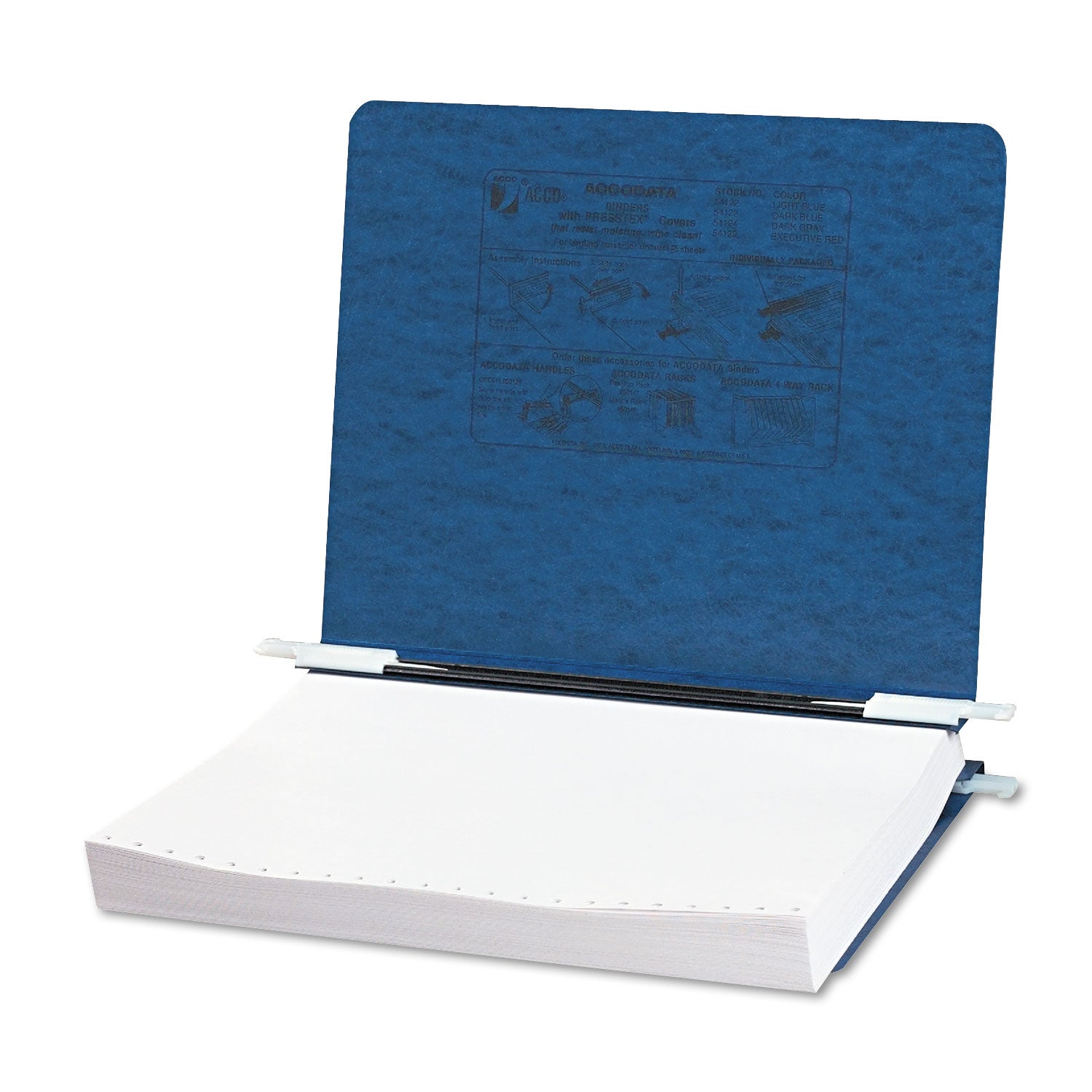 ACCO Presstex 2-Post Document Covers with Storage Hooks - 6 Capacity, 11 x 8.5 Inches, Dark Blue - Perfect for Office Filing, School Binders & Home Organization
