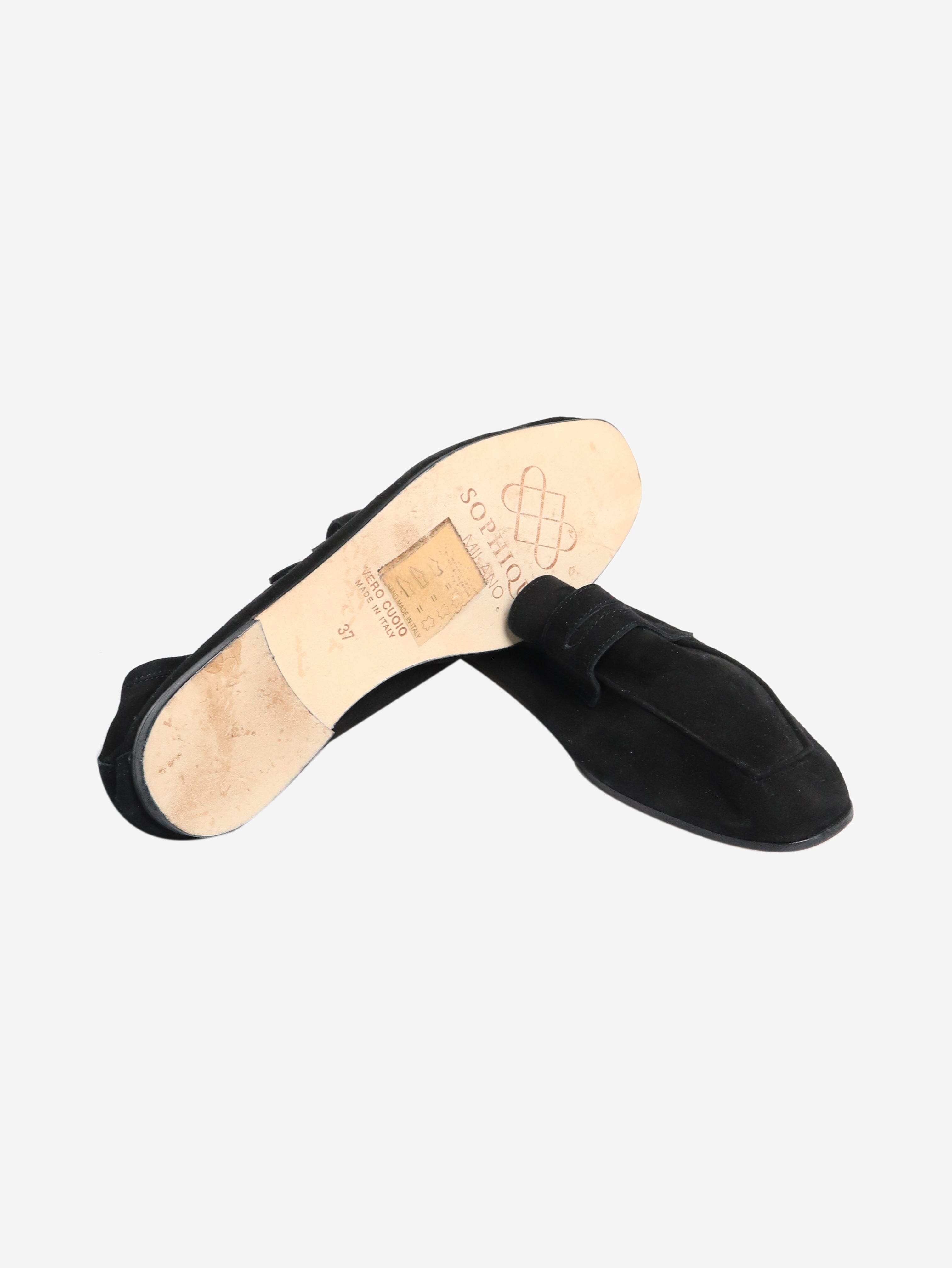 Black Suede Loafers for Women - Comfortable Slip-On Shoes EU Size 37 (US 7) - Perfect for Office, Casual Wear & Travel