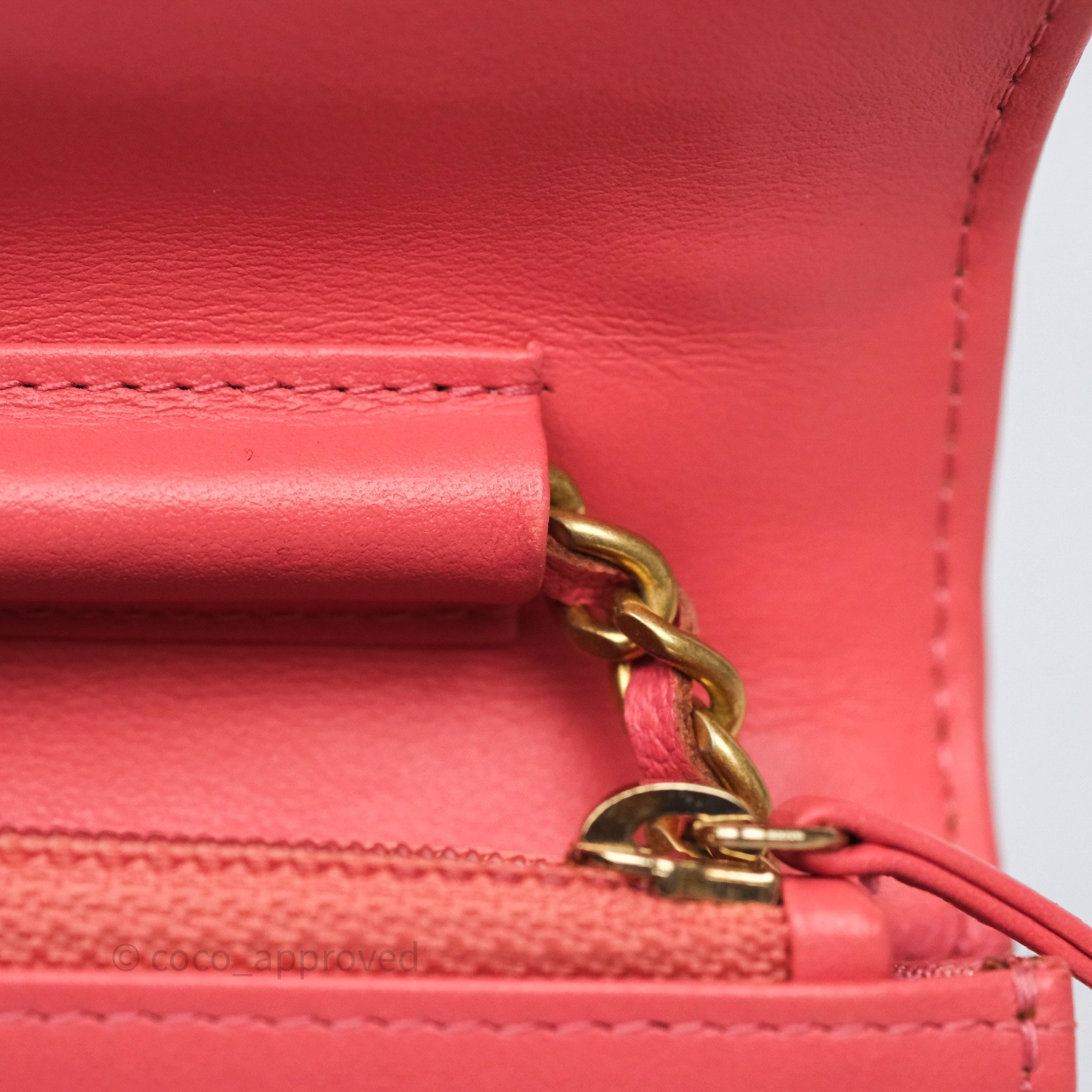 Chanel Boy Wallet on Chain WOC Quilted Dark Pink Caviar Leather with Aged Gold Hardware - Perfect for Evening Events & Luxury Fashion Accessories