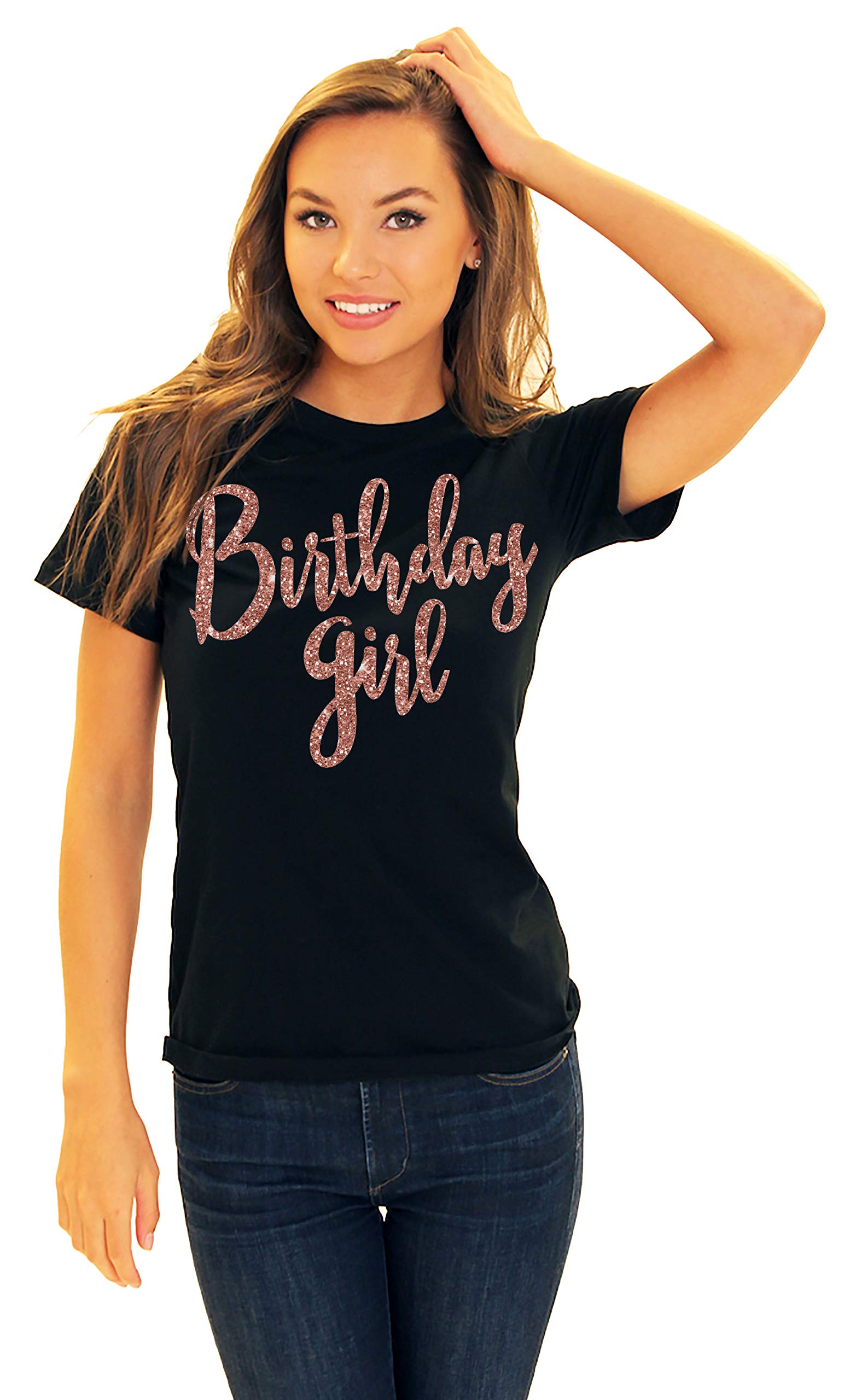 Rose Gold Birthday Shirt for Women - Cute Birthday Squad T-Shirt - Perfect for Parties & Celebrations