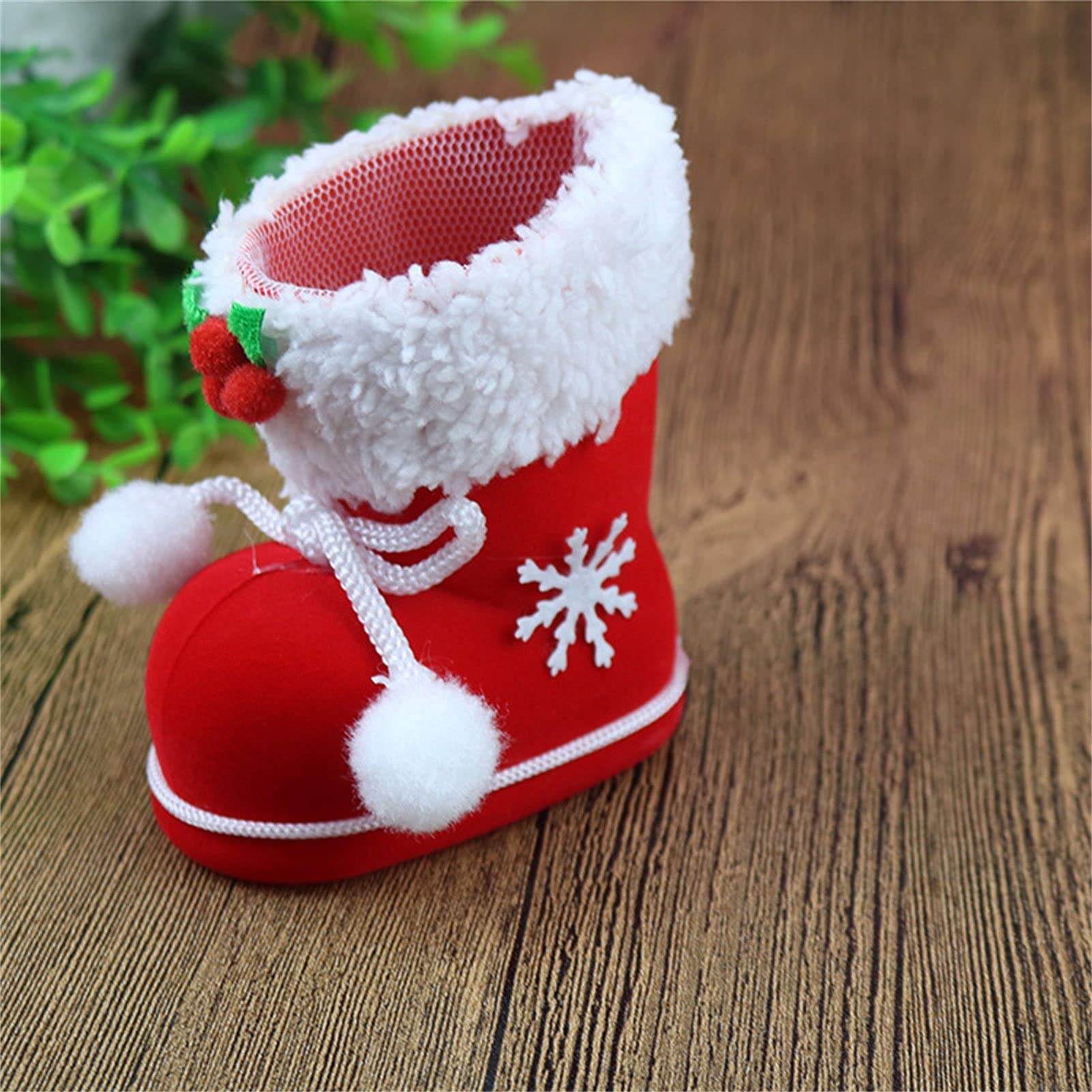Christmas Stockings & Candy Boots - Cute Plush Red Santa Gift Stocking for Christmas Tree Decorations | Perfect for Holiday Gifts, Party Favors & Festive Home Decor