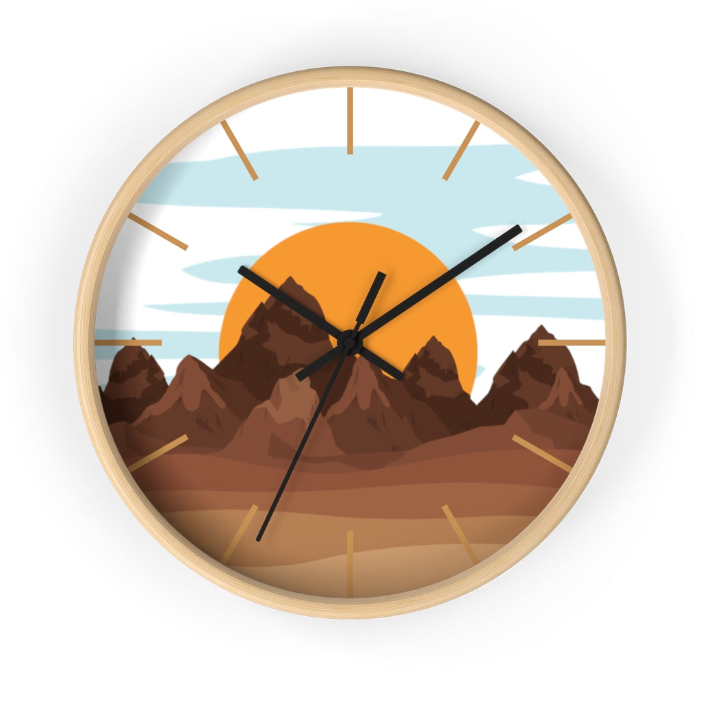 Sunrise Mountain Wall Clock - Large Modern Silent Non-Ticking Battery Operated Wall Decor for Living Room, Bedroom, Office - Perfect for Home, Office & Gift Giving