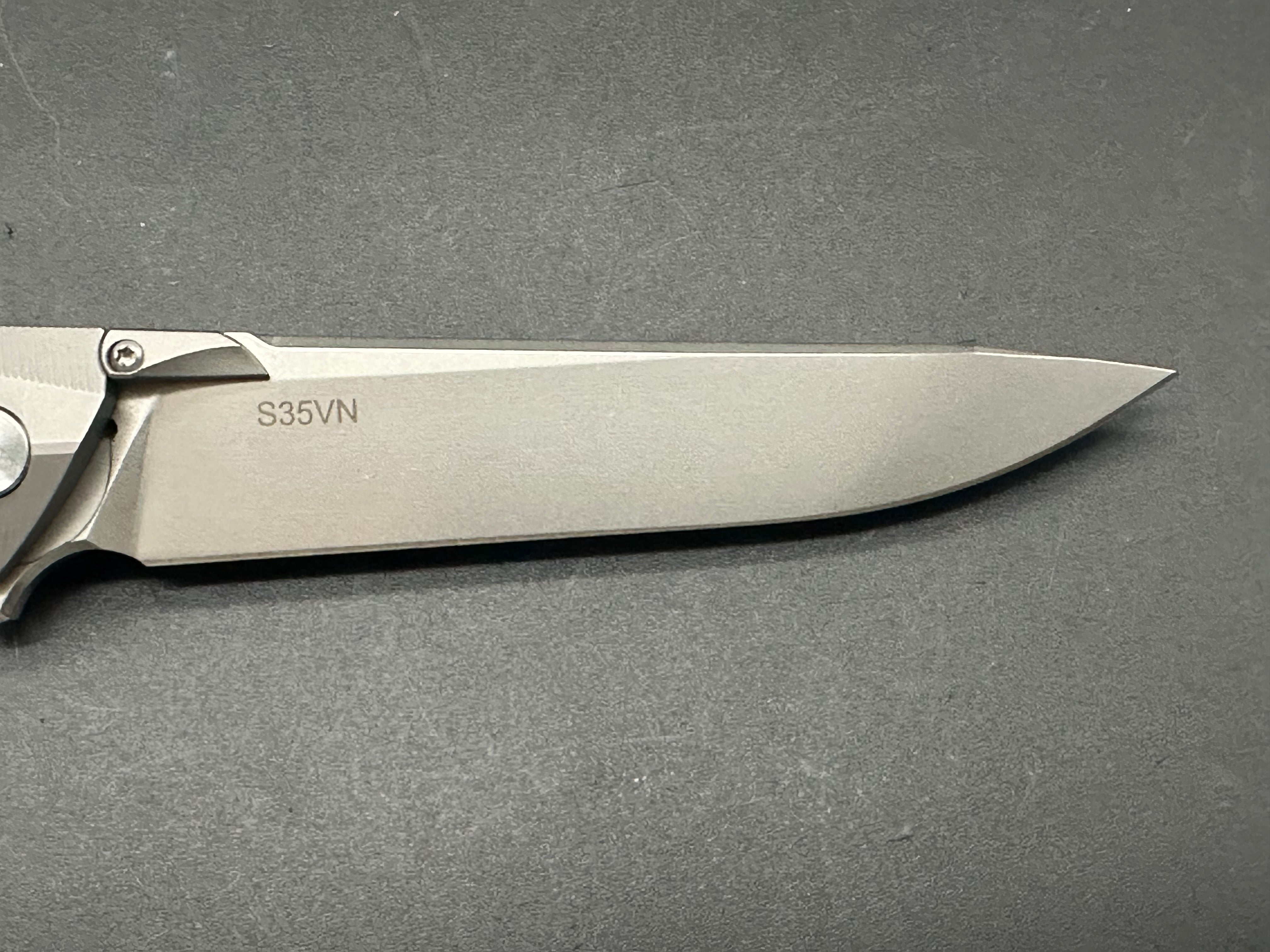 Rike Knife 1507S Kwaiken Flipper Plain Titanium Folding Pocket Knife - 3.75