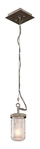 Highland 1-Light Mini Pendant Light - Vintage Country Iron Ceiling Fixture for Kitchen Island, Dining Room, or Entryway Lighting
