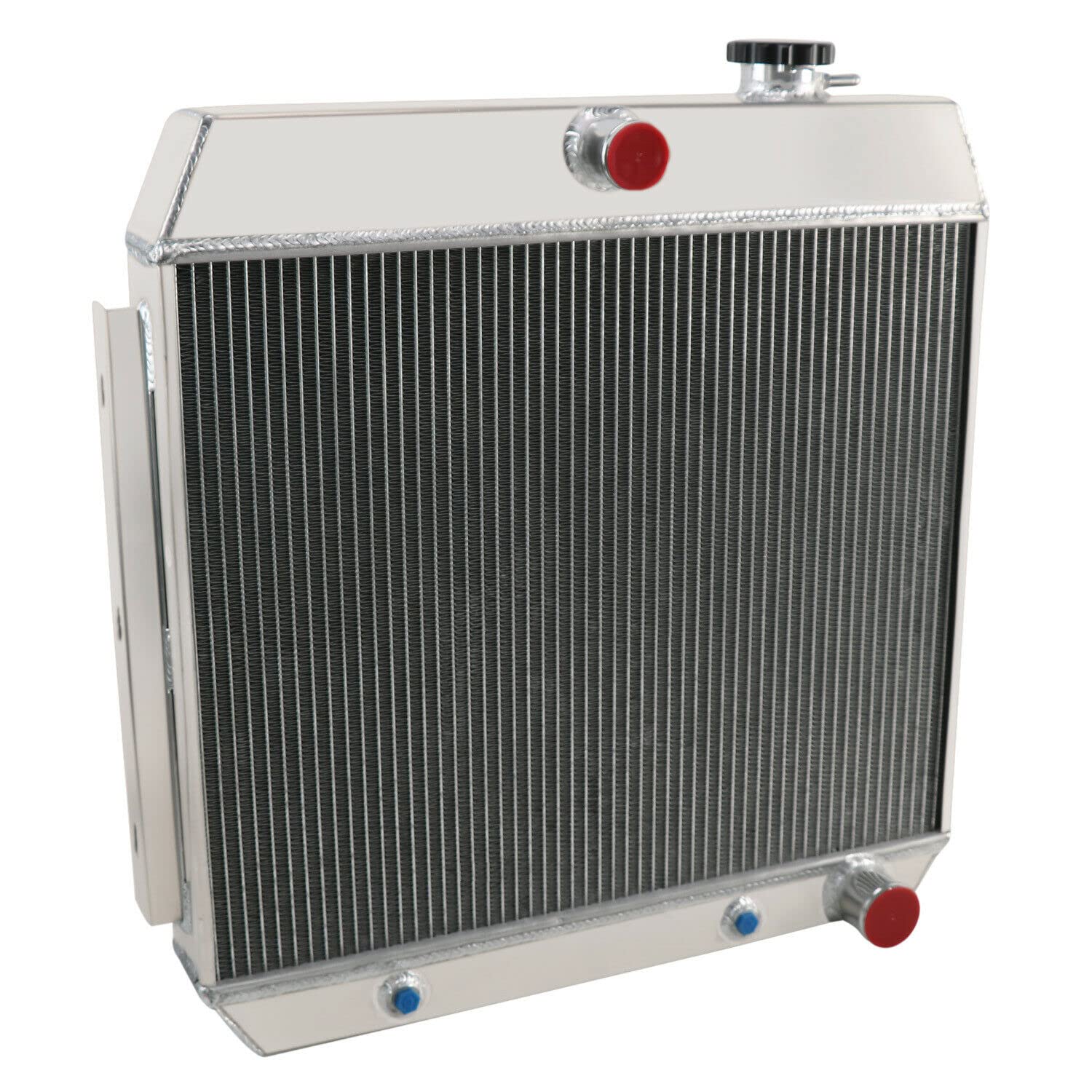 High-Performance 3-Row Aluminum Radiator for 1955-1957 Chevy Nomad, Bel Air & Del Ray - Fits 4.3L & 4.6L V8 Engines - Includes Cooling Fan Shroud & Relay Kit - Perfect for Classic Car Restoration & Hot Rod Upgrades