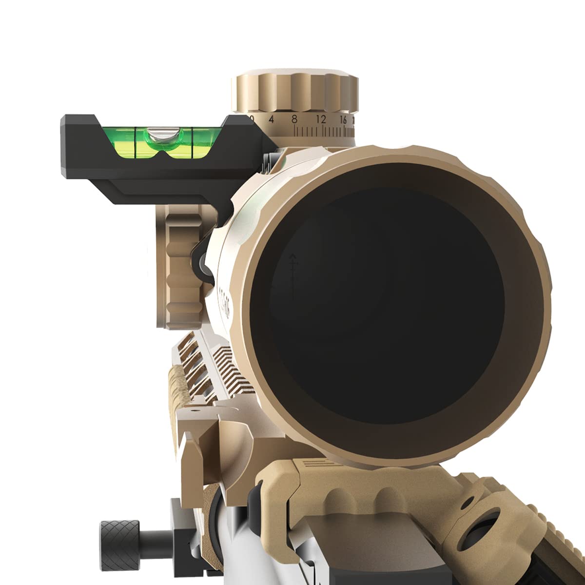 Tough Tactical Scope Bubble Level for Rifle - High Precision Anti-Slip Bubble Level for Hunting, Shooting & Outdoor Activities - Perfect for Rifle Scopes, Bows and Tactical Gear