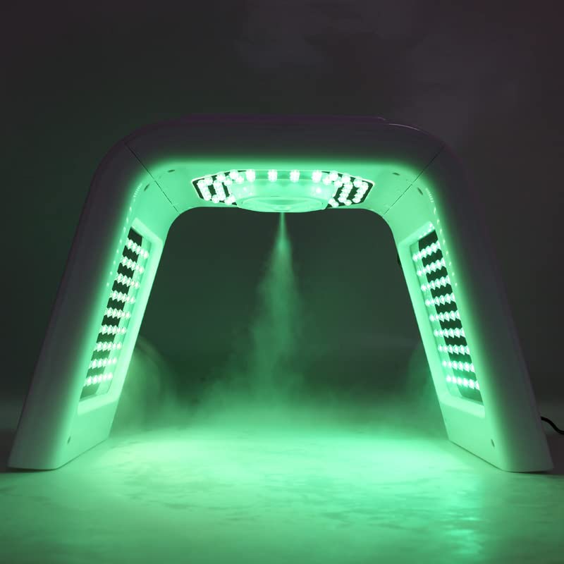 LED Face Mask Light Therapy for Skin Care - Red Light Therapy Mask with Touch Sensing 7 LEDs, Deep Repair, Wrinkle Reduction & Acne Treatment - Includes Moisturizing Spray | Perfect for At-Home Facial Treatments & Anti-Aging Skincare Routine