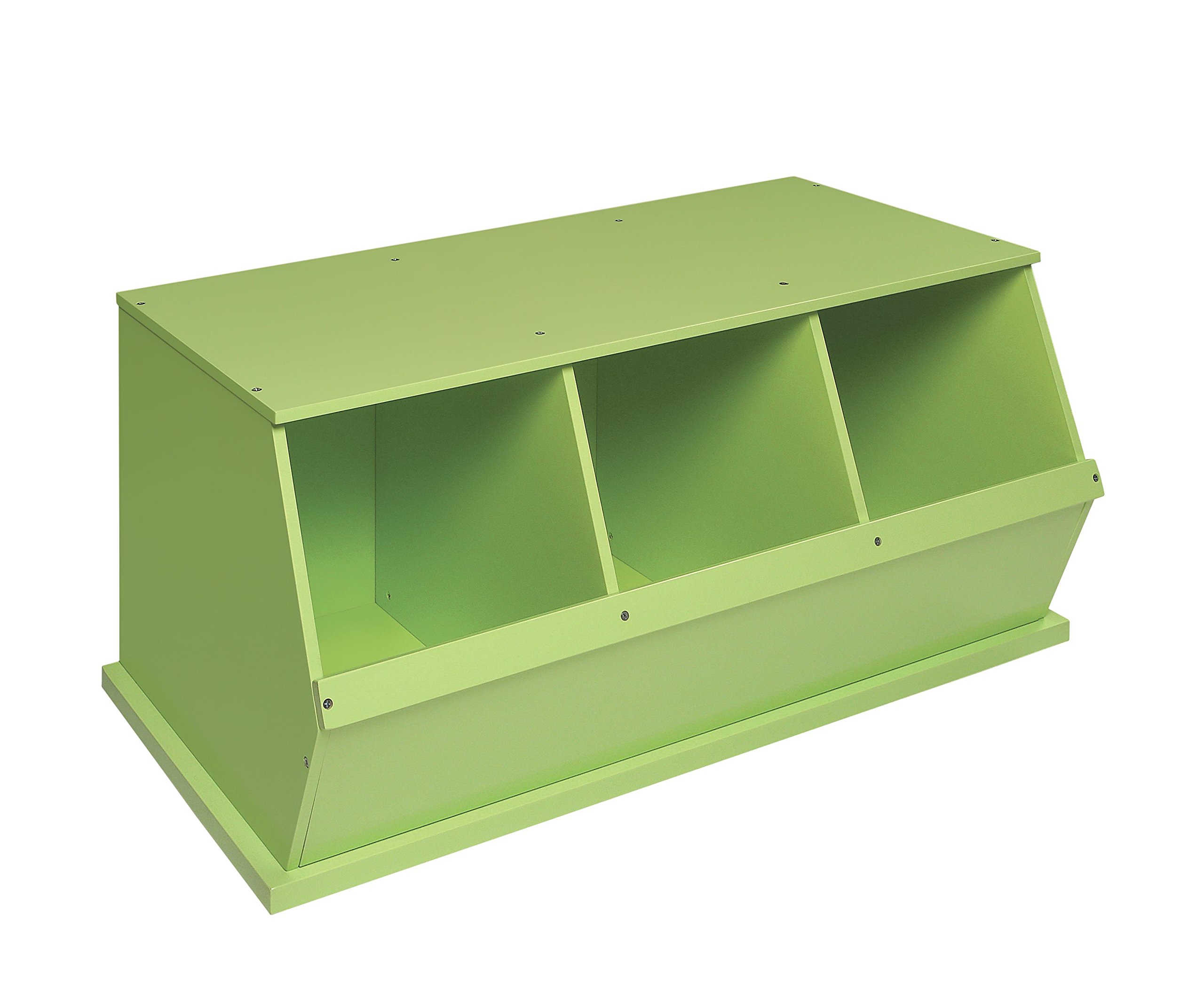 Badger Basket 3-Bin Stackable Toy Storage Organizer with Sage Finish - Perfect for Kids' Room, Playroom & Nursery Organization