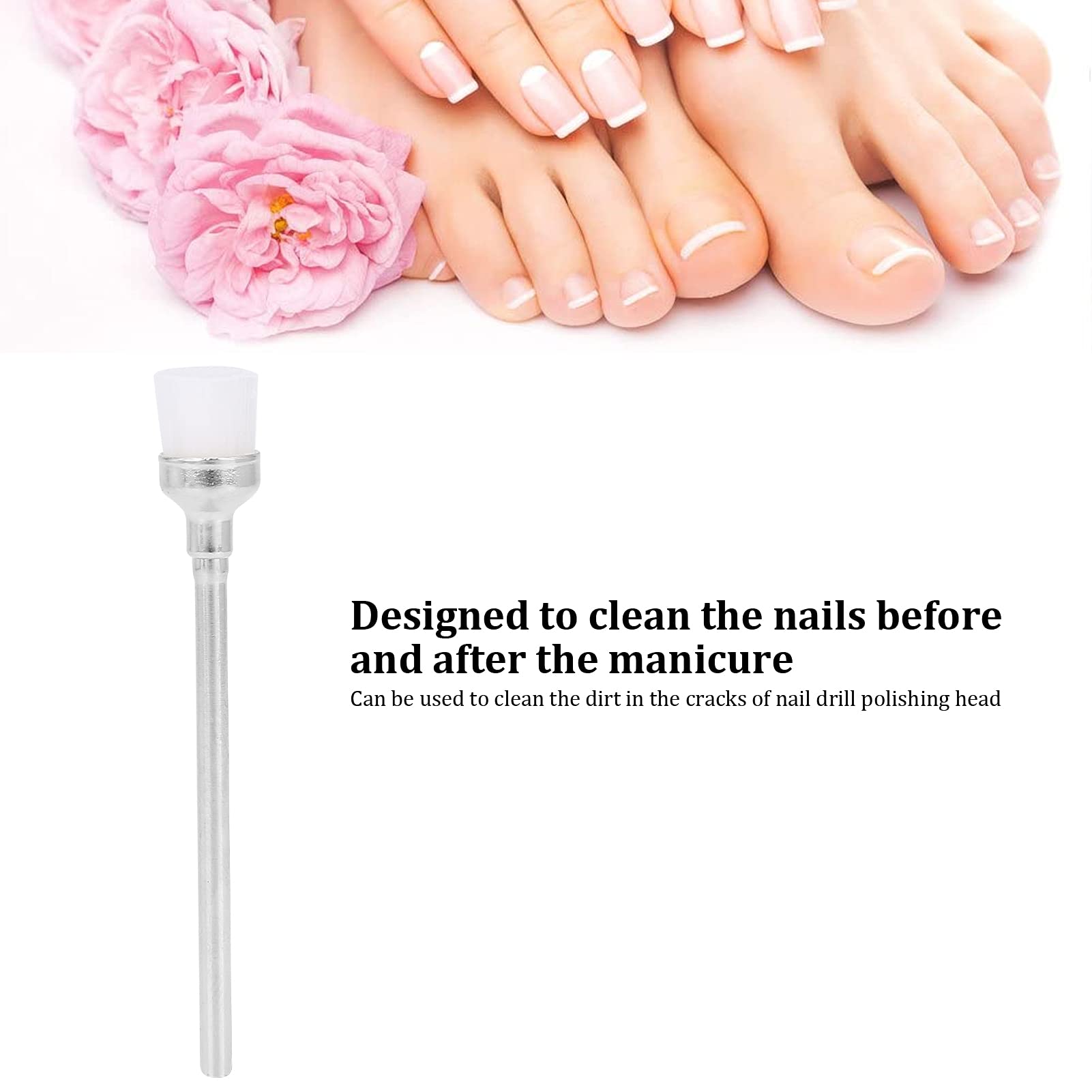 100Pcs Nail Drill Bit Cleaning Brush Set - Professional Manicure Tool Kit for Electric Nail Drill Accessories - White Dust Cleaning Brushes for Salon & Home Nail Care (Perfect for Nail Technicians & DIY Manicures)