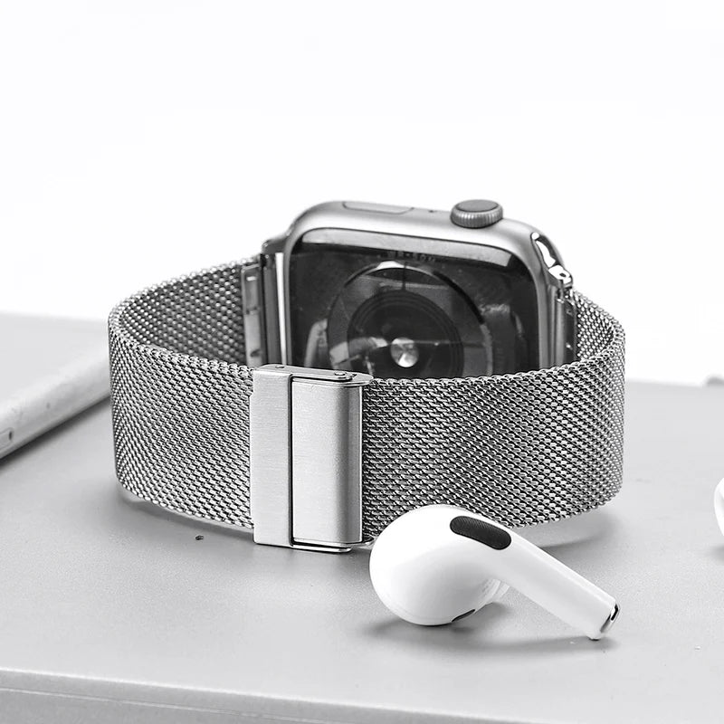 Premium Milanese Loop Strap with Secure Magnetic Clasp - Compatible with Apple Watch & Smartwatches - Ideal for Workouts, Business & Everyday Wear
