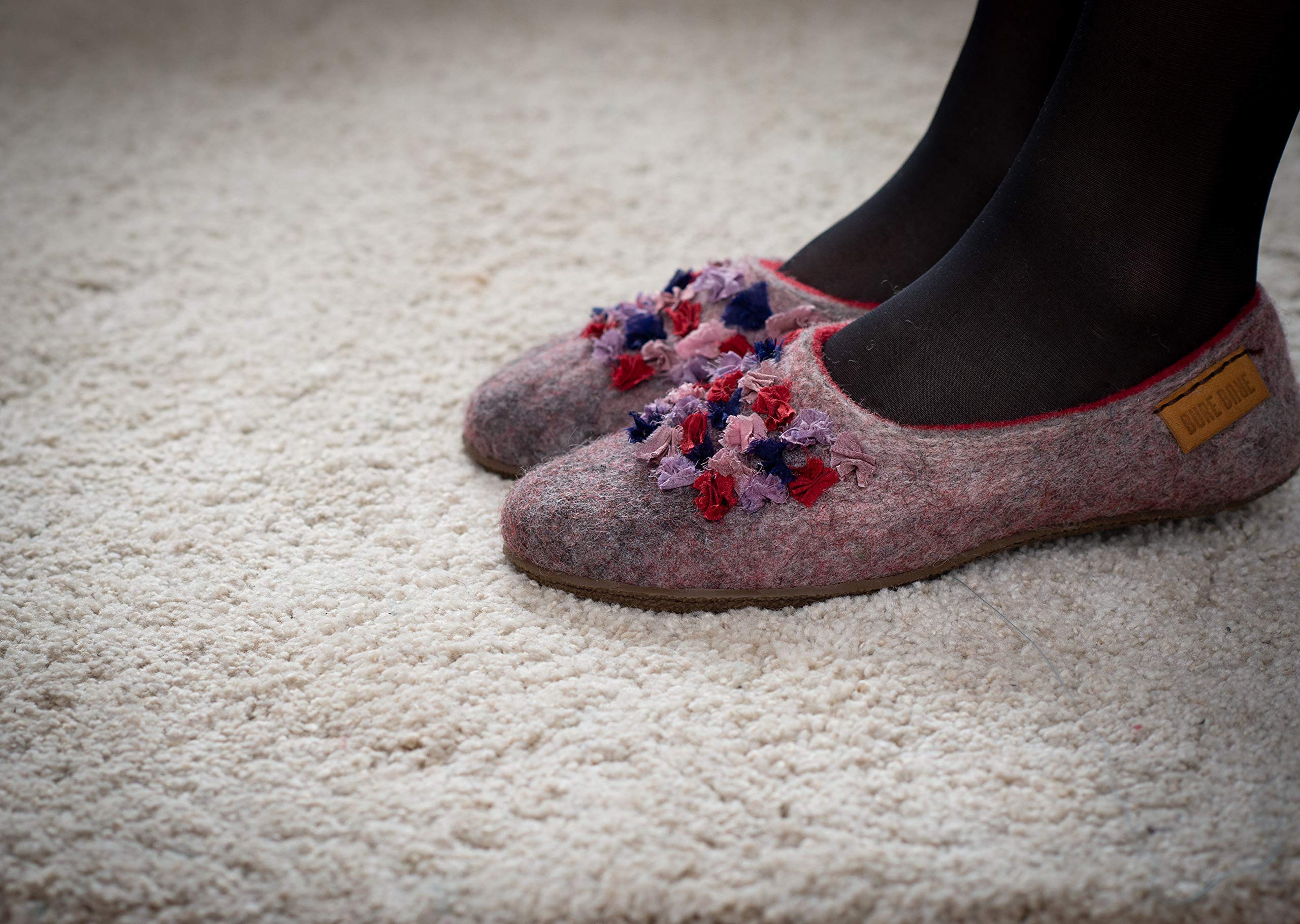 Handmade Wool Slippers with Linen Bag - Personalized Mother's Day Gift for Women - Cozy Home & Spa Relaxation