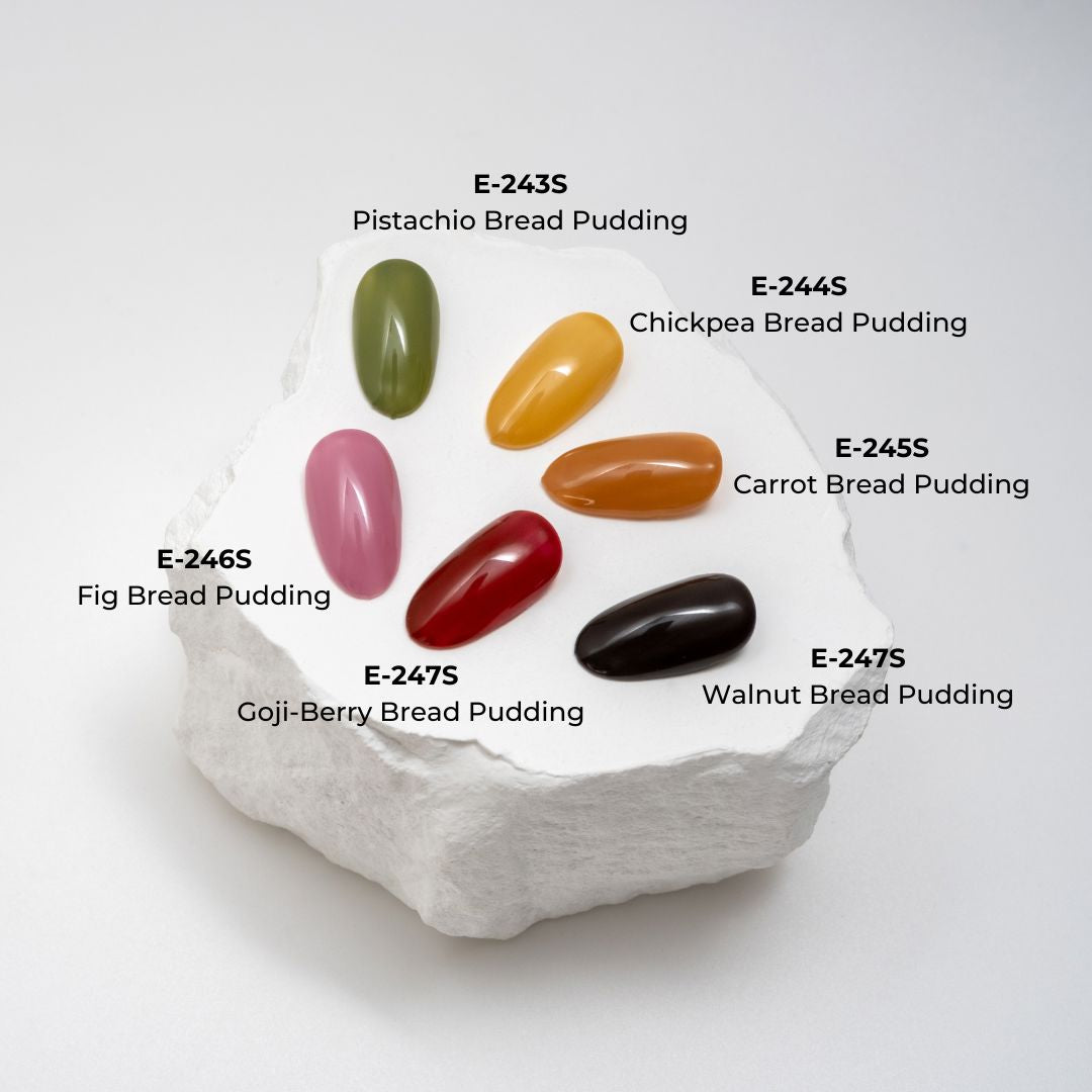 Kokoist Bread Pudding Series E243S E248S - Set of 6 Nail Art Gels for Professional Salon & Home Manicure | Perfect for Nail Extensions, French Tips & Gel Polish Designs
