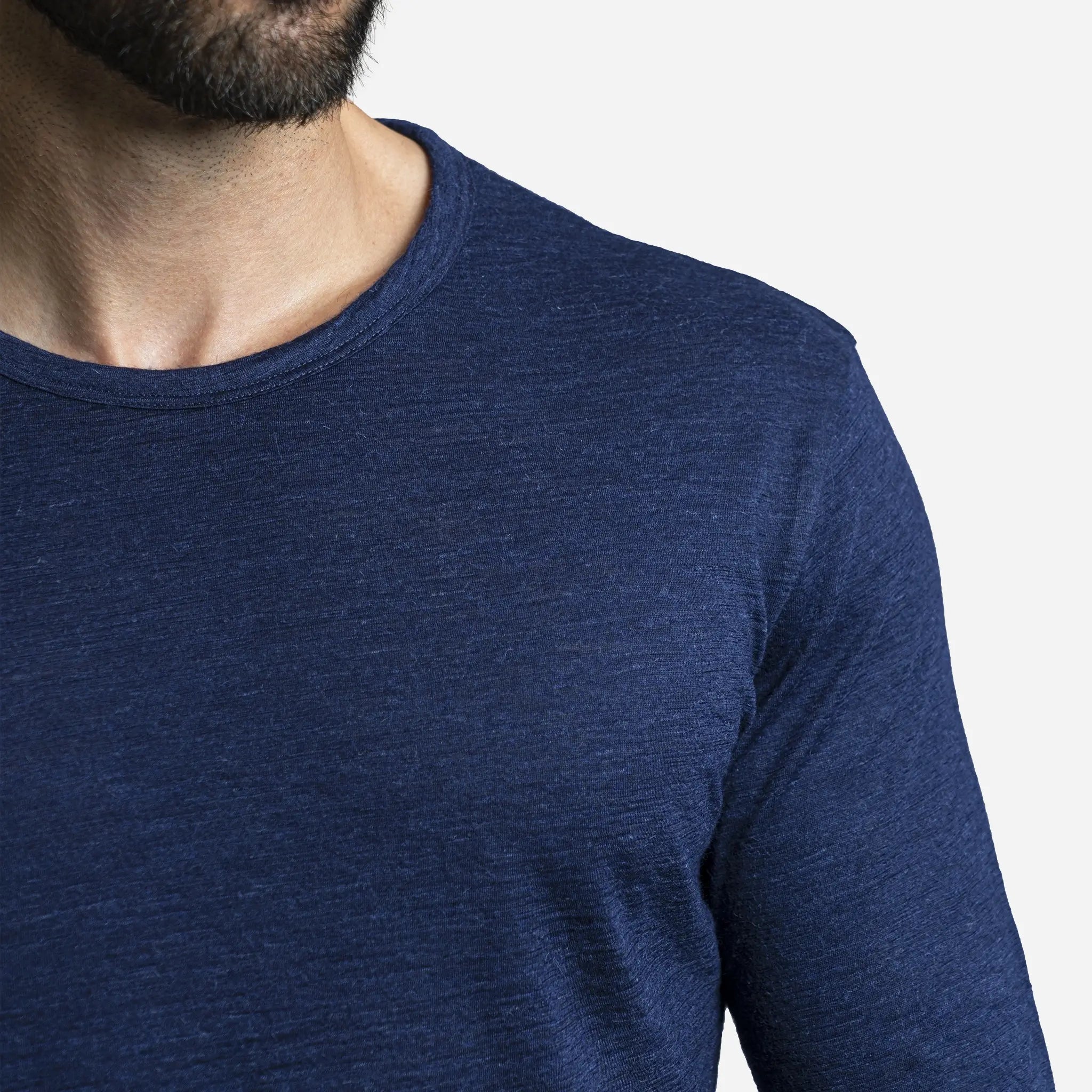Premium Men's Alpaca Wool Long Sleeve T-Shirt - 160 Ultralight Thermal Base Layer for Hiking, Camping & Winter Outdoor Activities