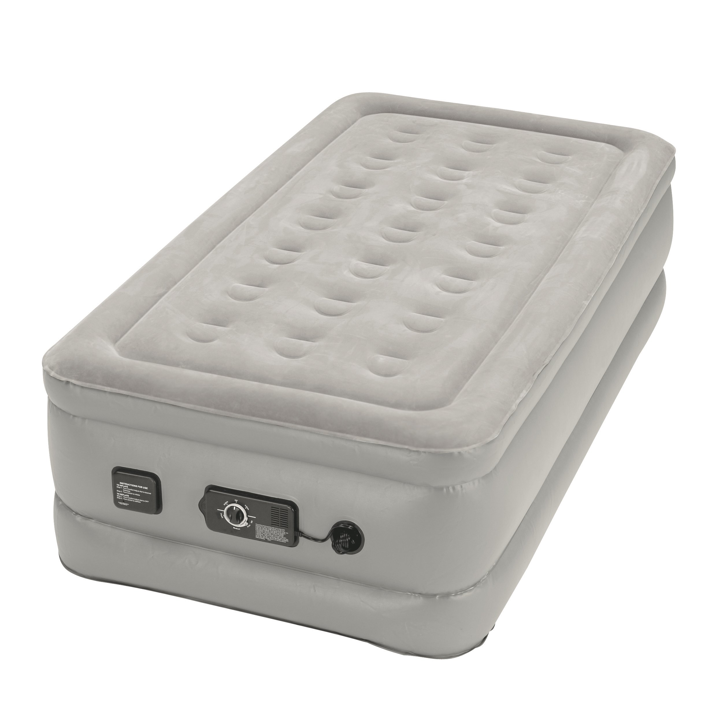 Raised Air Mattress with Built-in Never Flat Pump - Twin Size for Camping, Guest Beds & Home Use | Comfortable Inflatable Bed with Automatic Pump