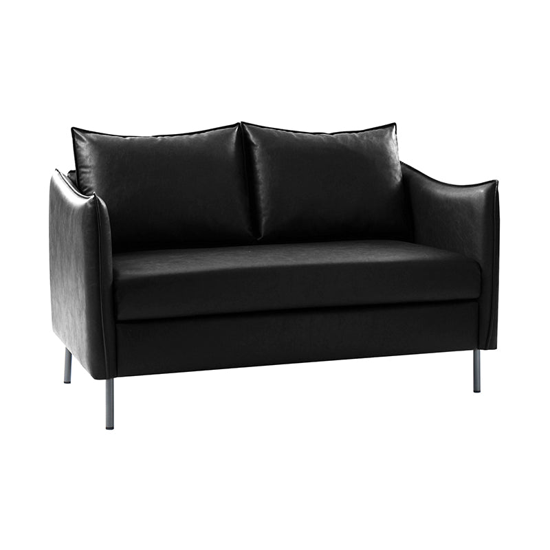 Modern Industrial Loveseat with PU Leather - Stylish Small Sofa for Living Room, Office or Lounge - Comfortable Two-Seater Couch for Home Decor