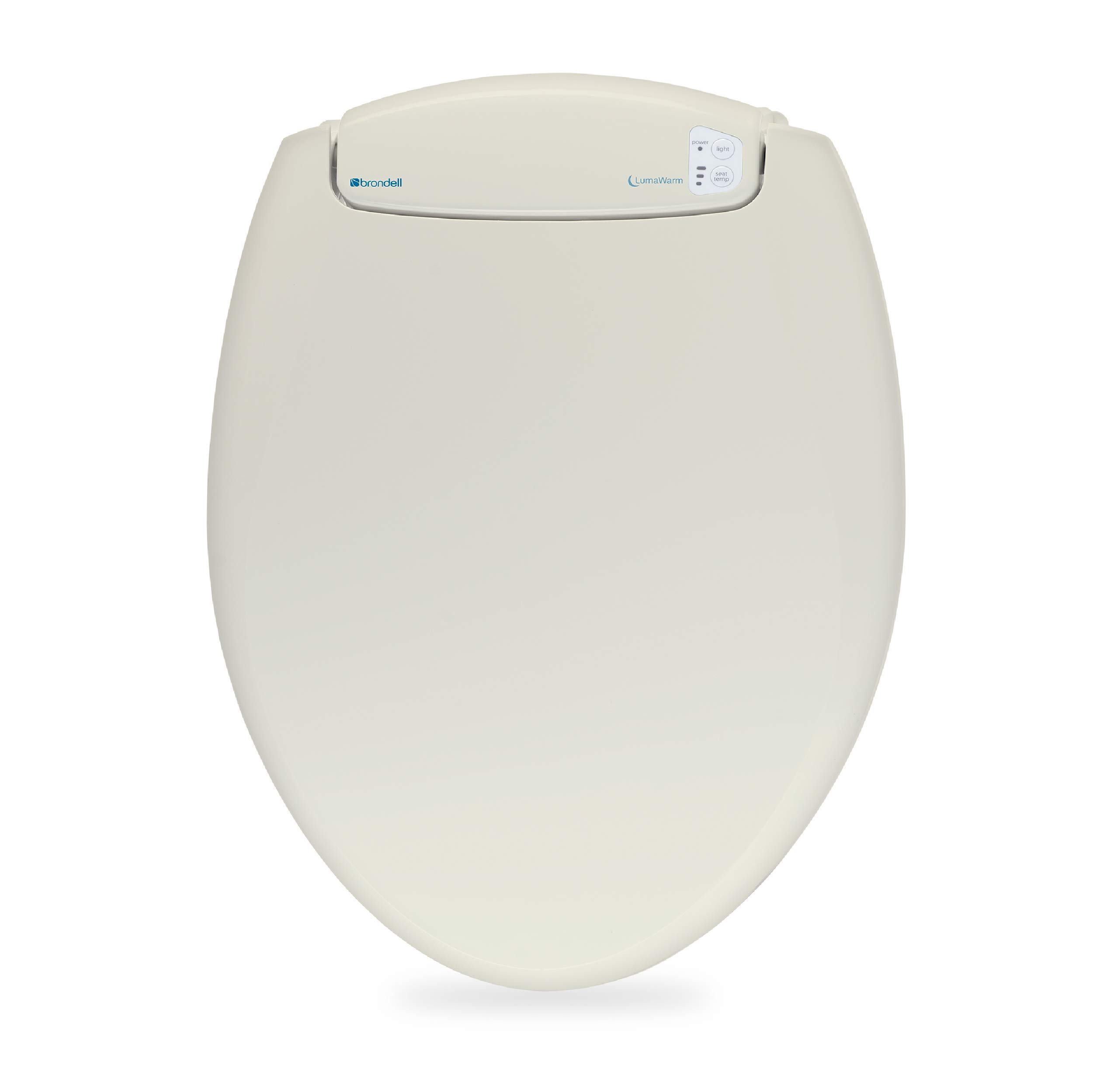 Brondell LumaWarm Heated Nightlight Toilet Seat for Round Toilets - Soft Close, Bidet Ready, Comfortable Warmth, Easy Installation (Biscuit Color) - Perfect for Bathroom Safety & Elderly Comfort at Night