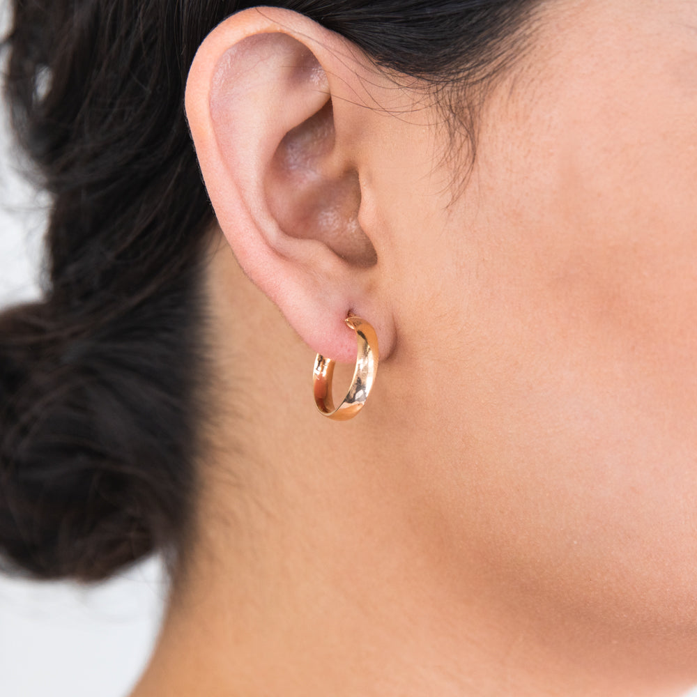 9ct Yellow Gold 15mm Plain Hoop Earrings for Women - Classic Simple Circle Earrings for Everyday Wear, Gift Giving & Special Occasions