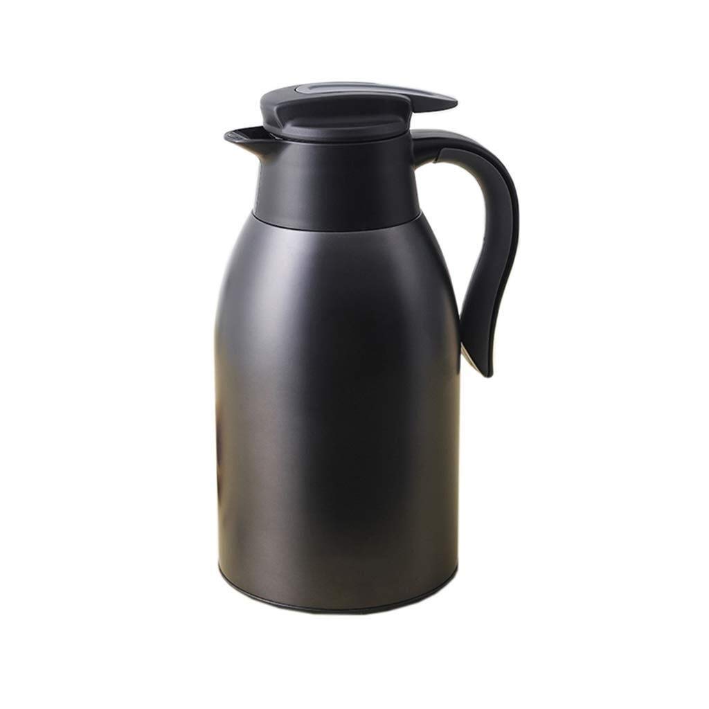 Premium Stainless Steel Vacuum Insulated Coffee Carafe - 1.5L/1.8L/2.2L Thermal Carafe for Coffee, Tea & Hot Beverages - Double Wall Insulation Keeps Drinks Hot for Hours - Perfect for Office, Home, Camping & Outdoor Use (Black, 1.5L)
