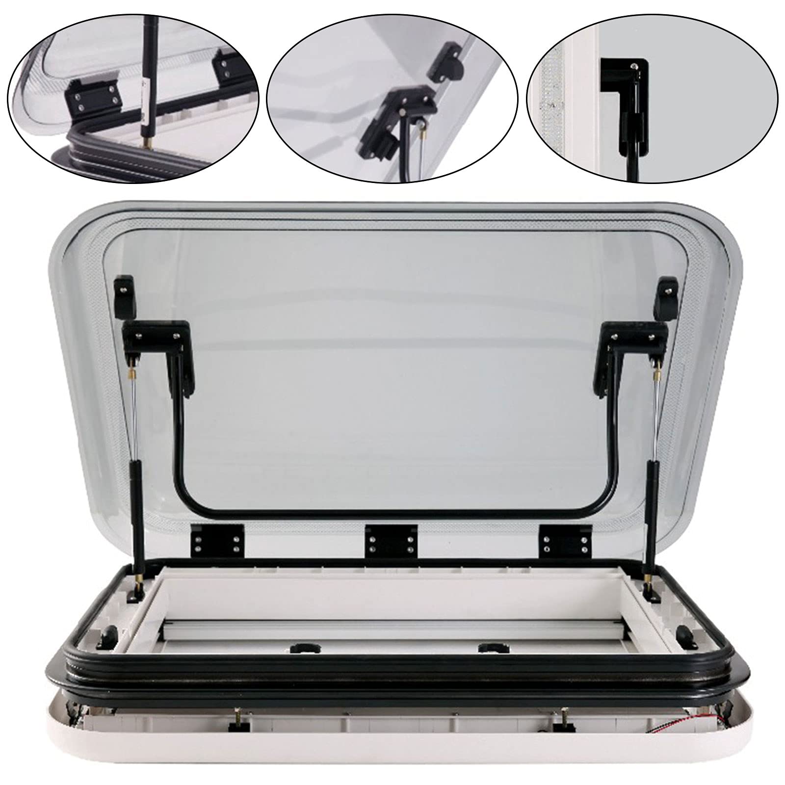 RV Caravan Motorhome LED Skylight Roof Window Hatch with Built-in Light - Perfect for RV Upgrades & Camper Ventilation