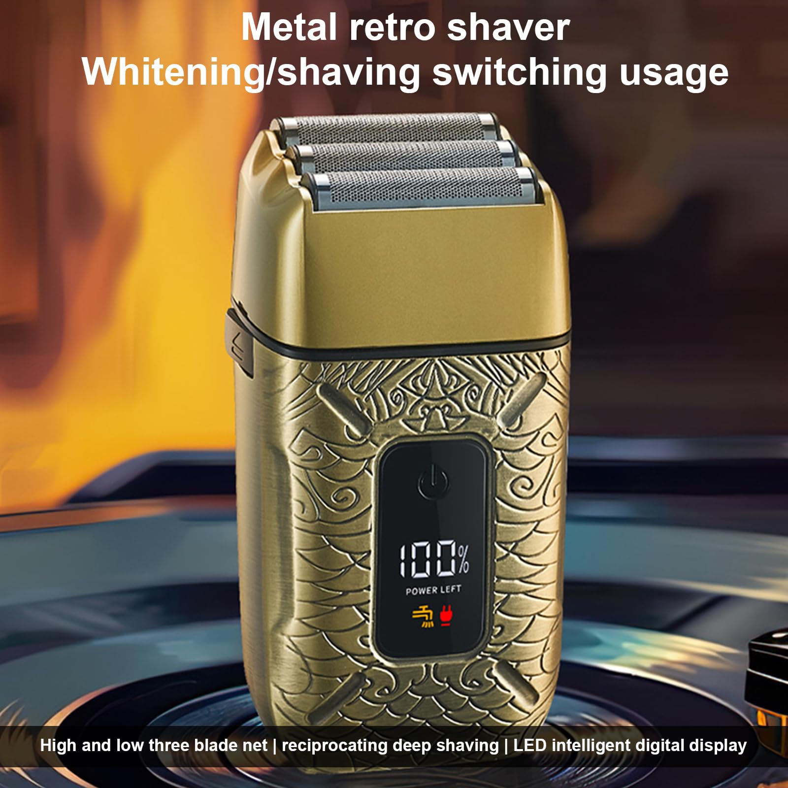 Men's Beard Trimmer - IPX6 Electric 3 Blade for Wet & Dry Shaving | Travel & Home Grooming