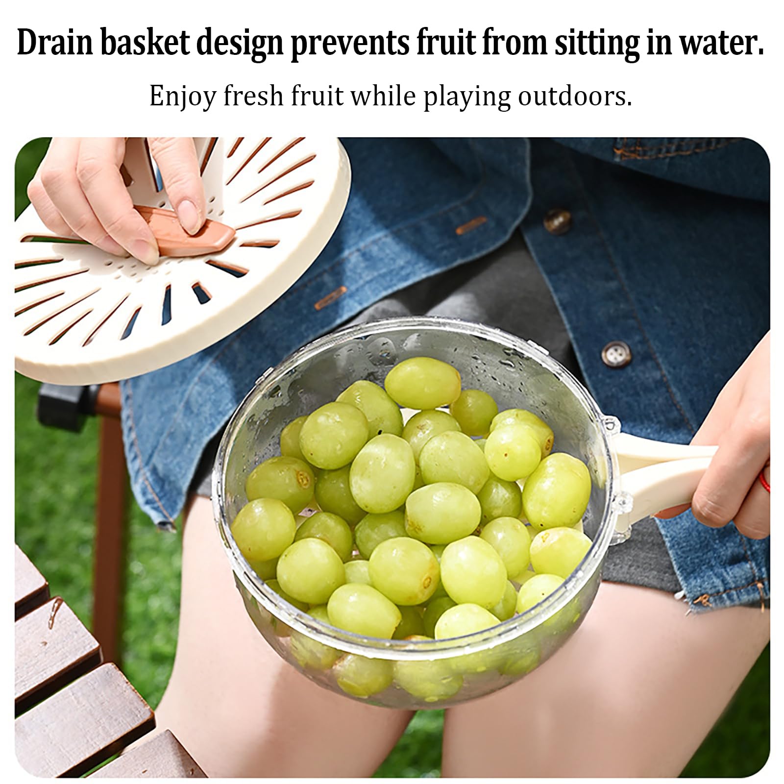 Stainless Steel Fruit and Vegetable Drain Basket with Lid - Dual Layer Kitchen Colander for Washing, Draining, and Storing Produce - Foldable Handle for Easy Storage - Perfect for Salad Prep, Pasta Draining, and Fresh Produce Storage