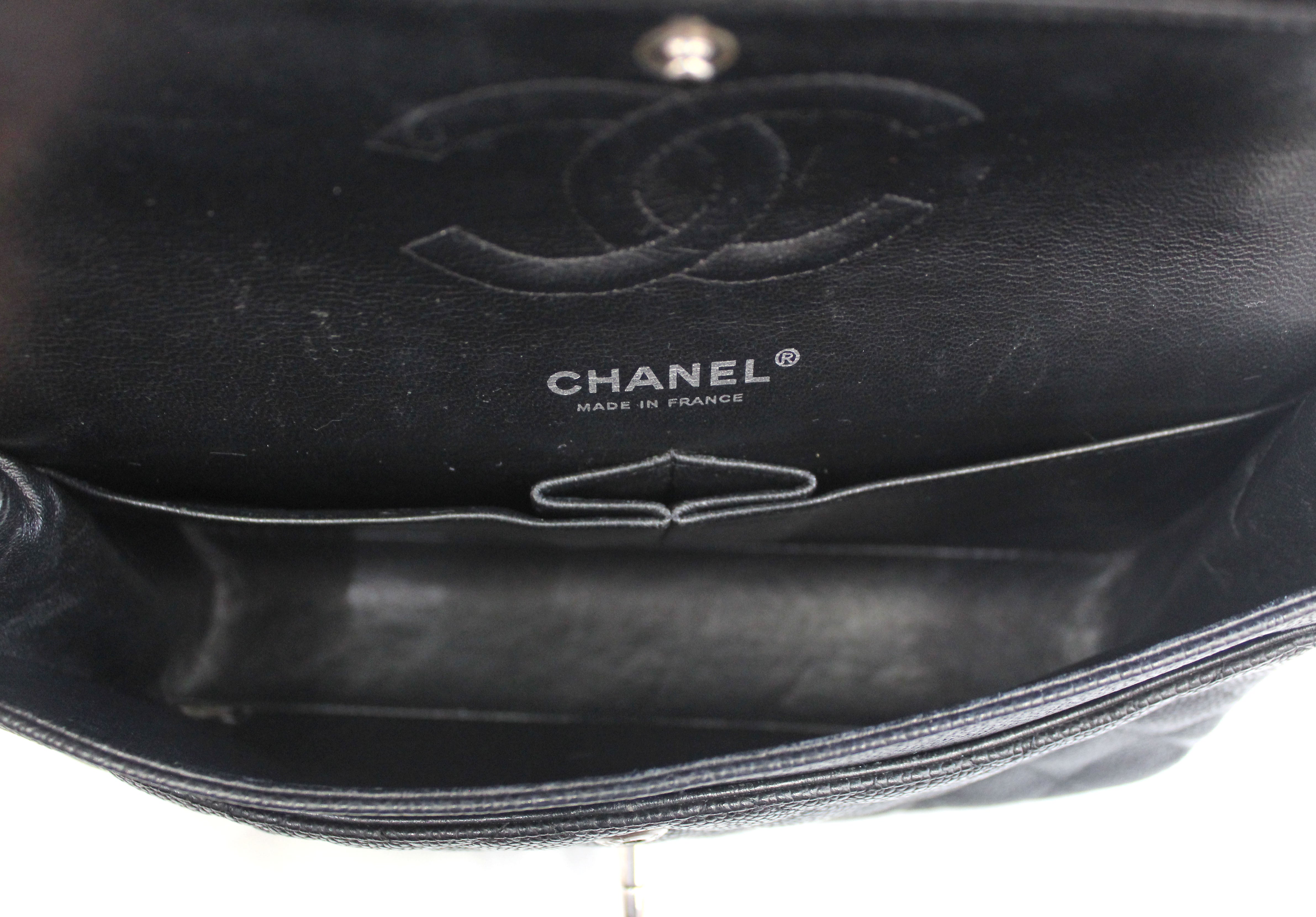 Authentic Chanel Classic Black Caviar Leather Medium Double Flap Bag - Luxury Designer Handbag for Women, Perfect for Work, Evening Events & Special Occasions