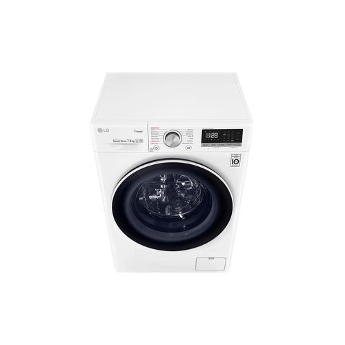 LG WV5 1275W 7.5kg Front Load Washing Machine with Steam Function - Energy Efficient, Quiet Operation for Apartments & Small Homes - Perfect for Laundry Rooms & Compact Spaces