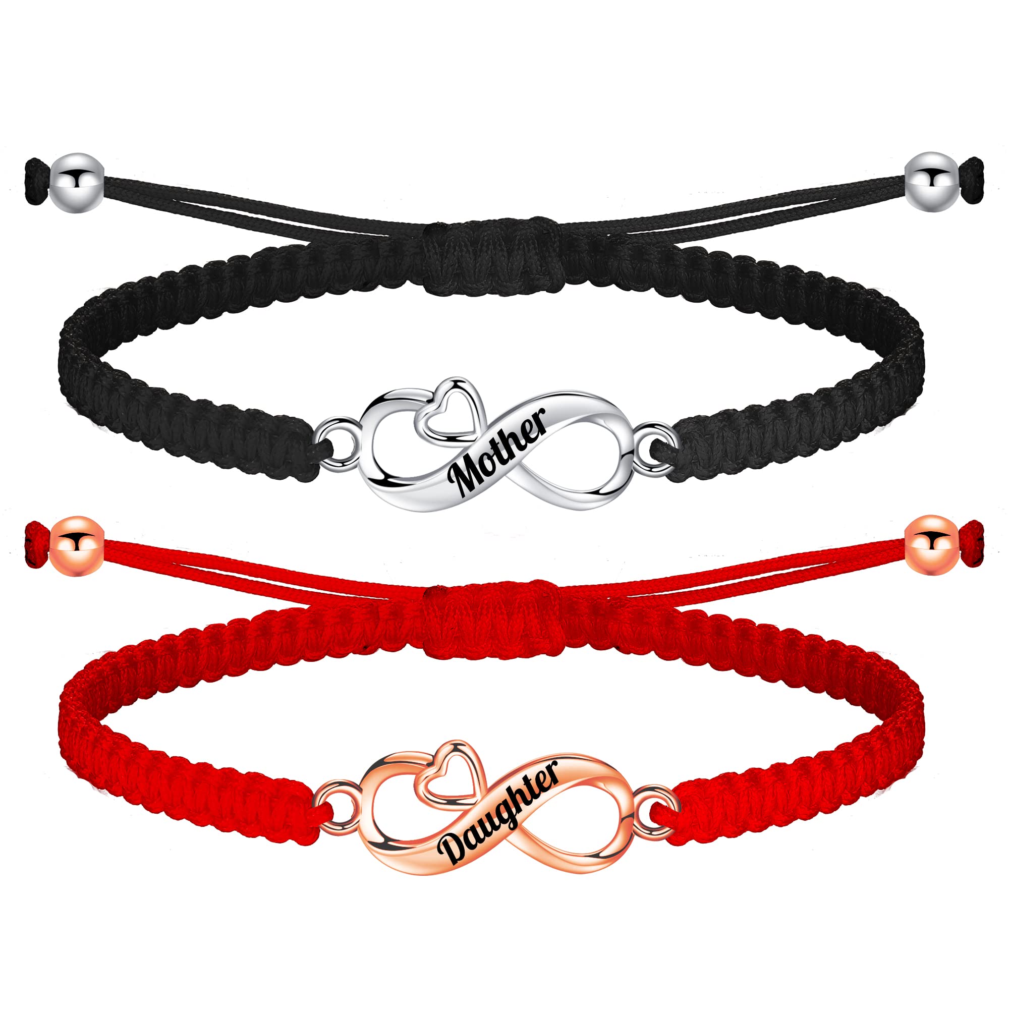 REIOT Sterling Silver Infinity Bracelet for Women & Girls - Personalized Engraved 925 Silver Friendship Bracelet, Best Gift for Mom, Sister, Daughter, Wife - Birthday, Christmas, Anniversary Present - Perfect for Everyday Wear & Special Occasions