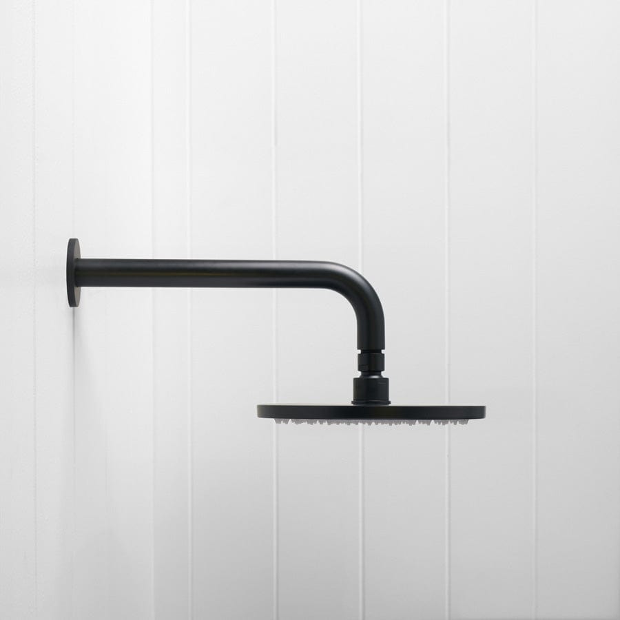 Matte Black Wall Shower Arm and Head - 200mm Adjustable Shower Extension for Modern Bathroom & Spa Experience