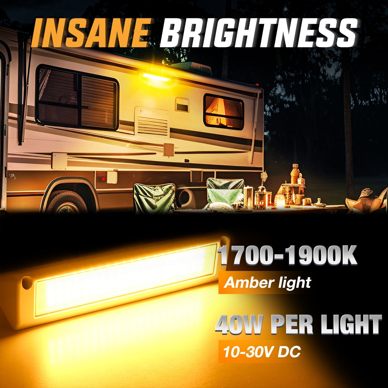 13 Inch RV Exterior Amber Porch Light - Durable White Aluminum Housing for Camper, Trailer, Motorhome - Perfect for Outdoor Camping and Nighttime Safety