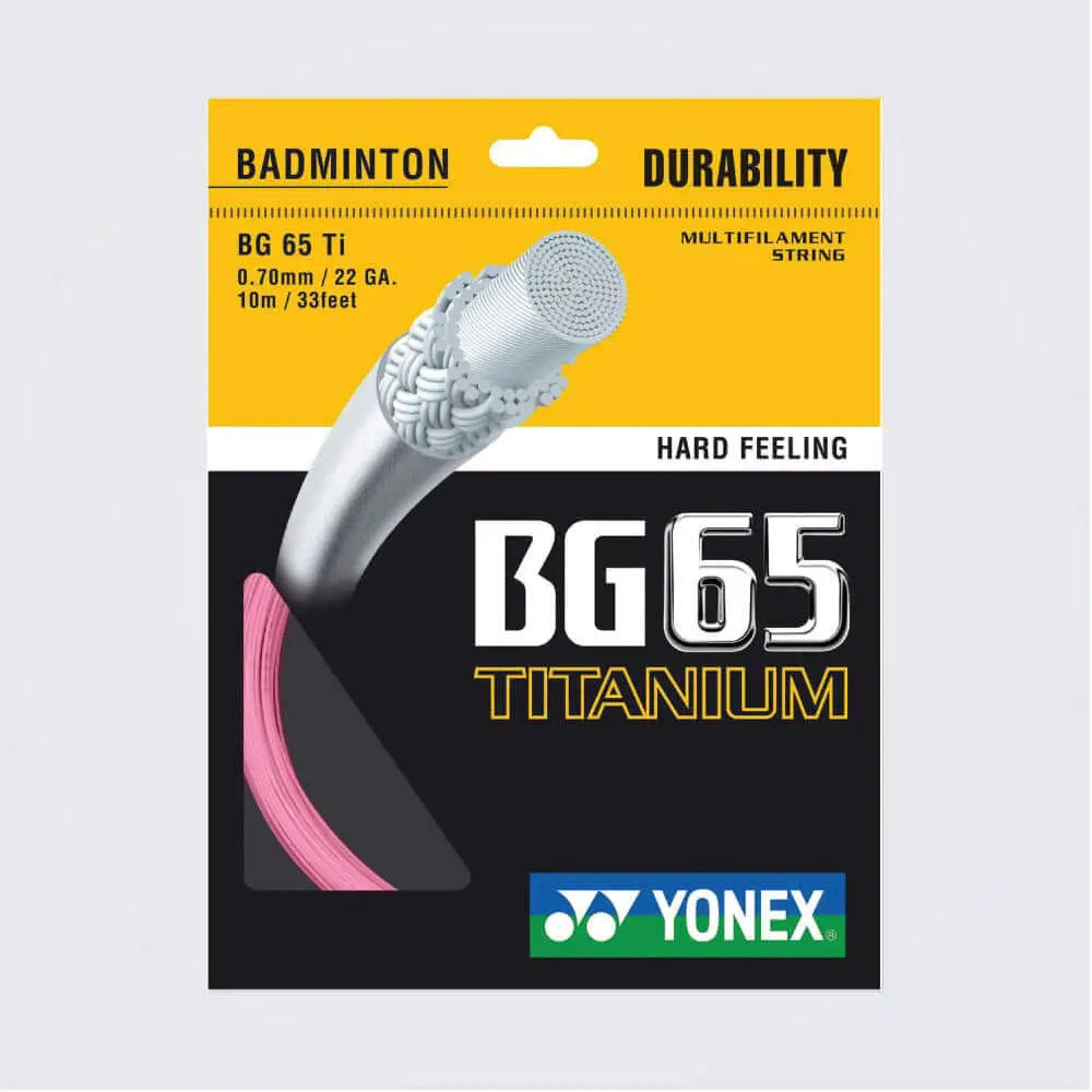 Yonex BG 65 Ti Badminton String - High Performance 10m Racket String (5 Color Options) | Perfect for Tournament Play & Professional Training
