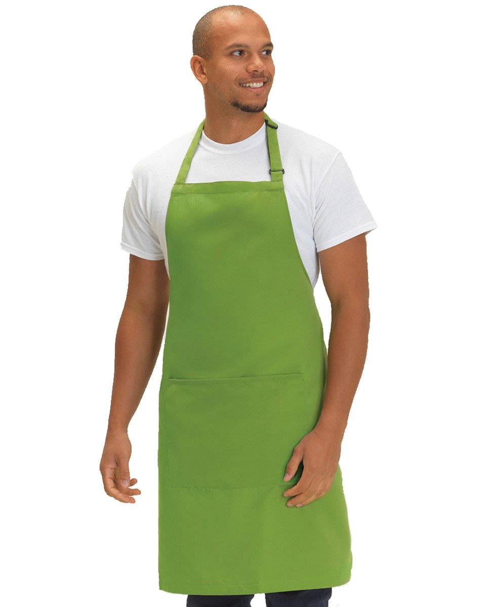 Premium Unisex Catering Bib Apron with Pocket for Adults - Adjustable One Size, Durable & Stylish Red - Perfect for Cooking, BBQ, Baking, Serving & Restaurant Use