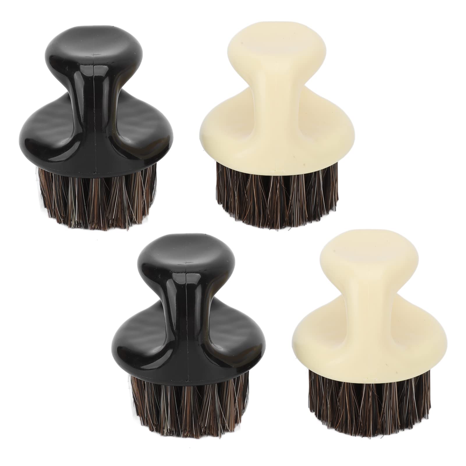 4pcs Men's Knuckle Beard Brush - Soft Bristles for Gentle Exfoliation & Styling, Round Handle for Easy Grip | Perfect for Salon Cleansing, Fast Lathering & Mustache Care | Ideal for Daily Grooming, Beard Maintenance & Styling at Home or On-The-Go